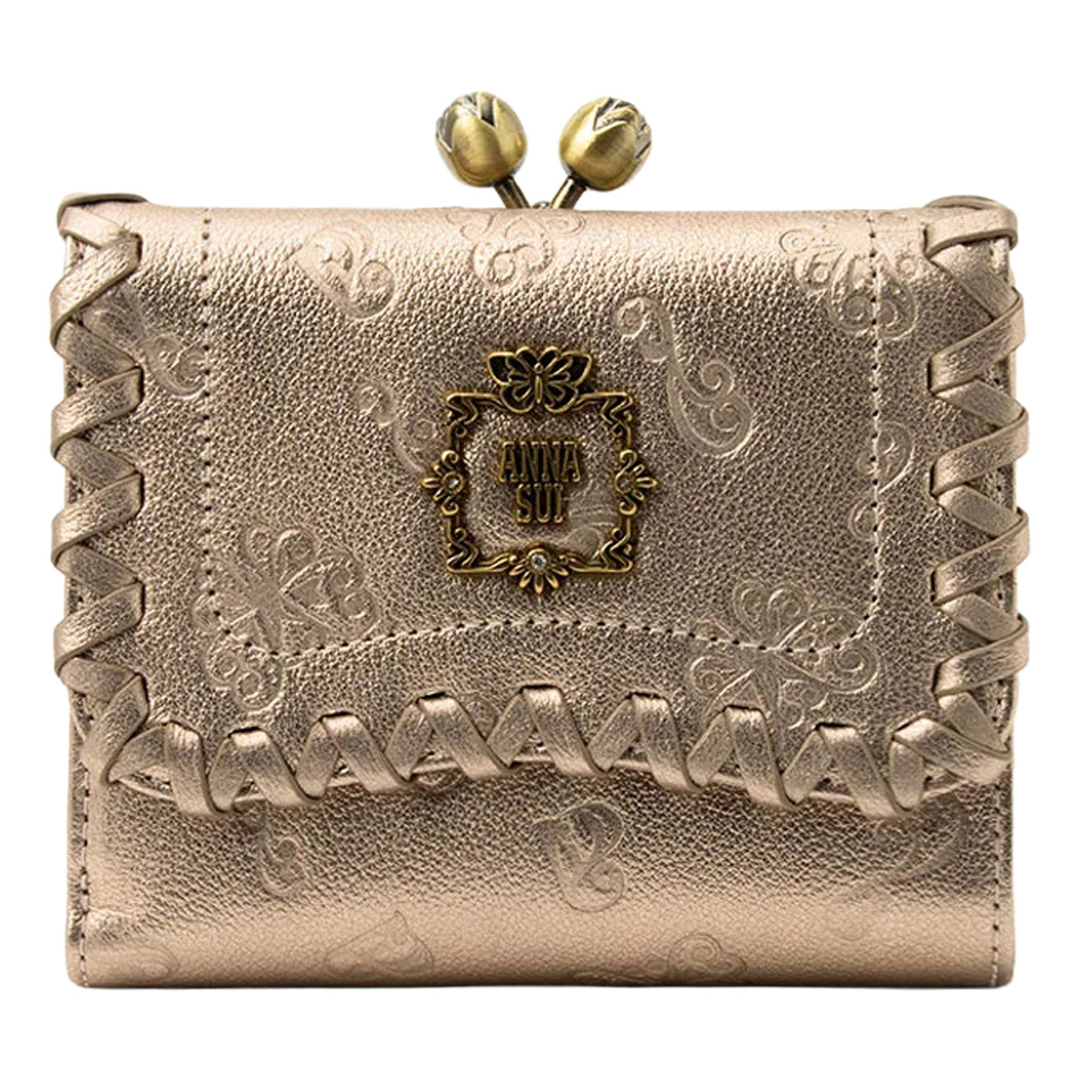 ANNA SUI（アナスイ） 二つ折り財布 がま口 レディース 本革 リンダ