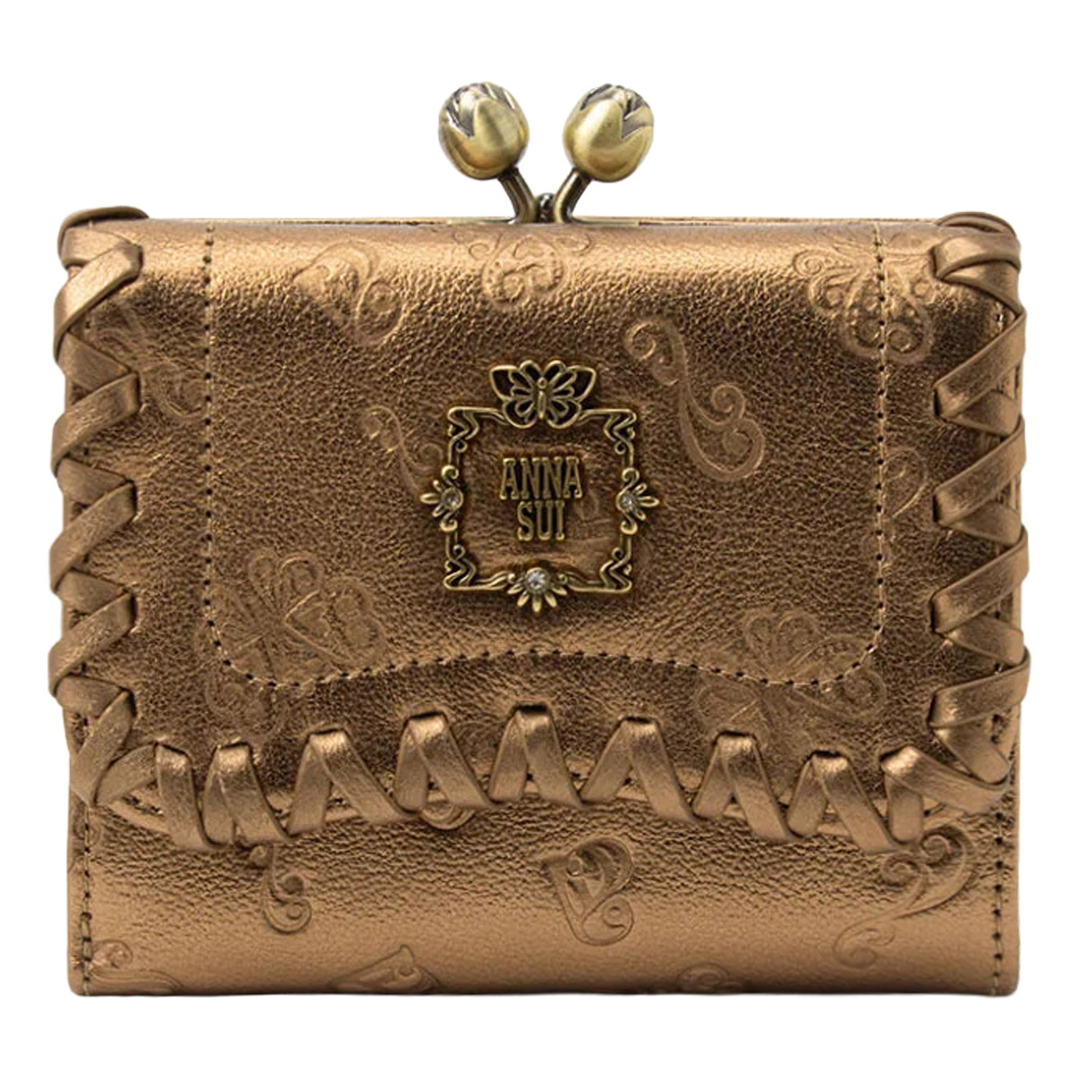 ANNA SUI（アナスイ） 二つ折り財布 がま口 レディース 本革 リンダ