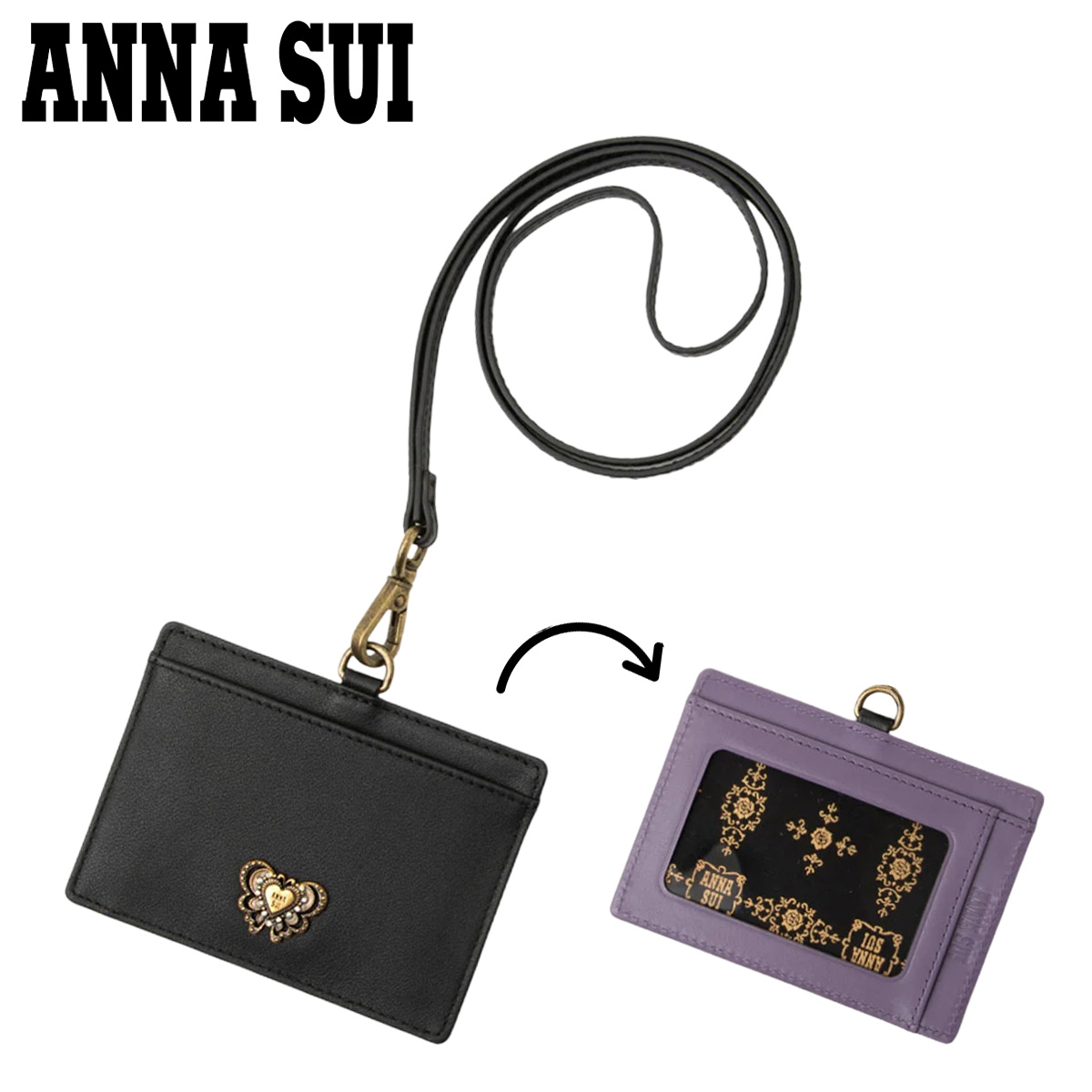 ANNA SUI（アナスイ） IDケース 本革 ウィング レディース 318452 ANNA
