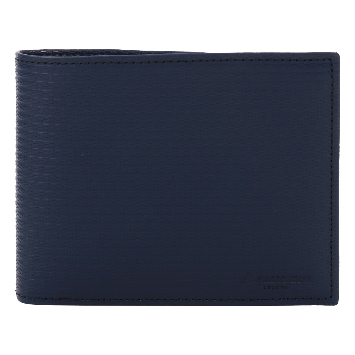 ⭐︎ドリーム2号館⭐︎ Aquascutum 二つ折り財布/紺 Aquascutum（アクアスキュータム） 二つ折り財布 本革 薄造り 日本製