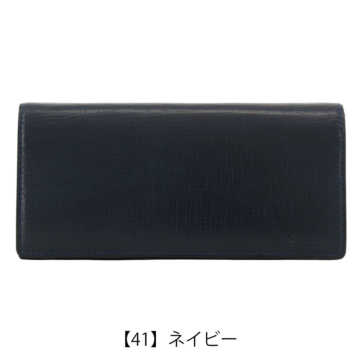 Aquascutum アクアスキュータム 長財布 かぶせ 本革 メンズ