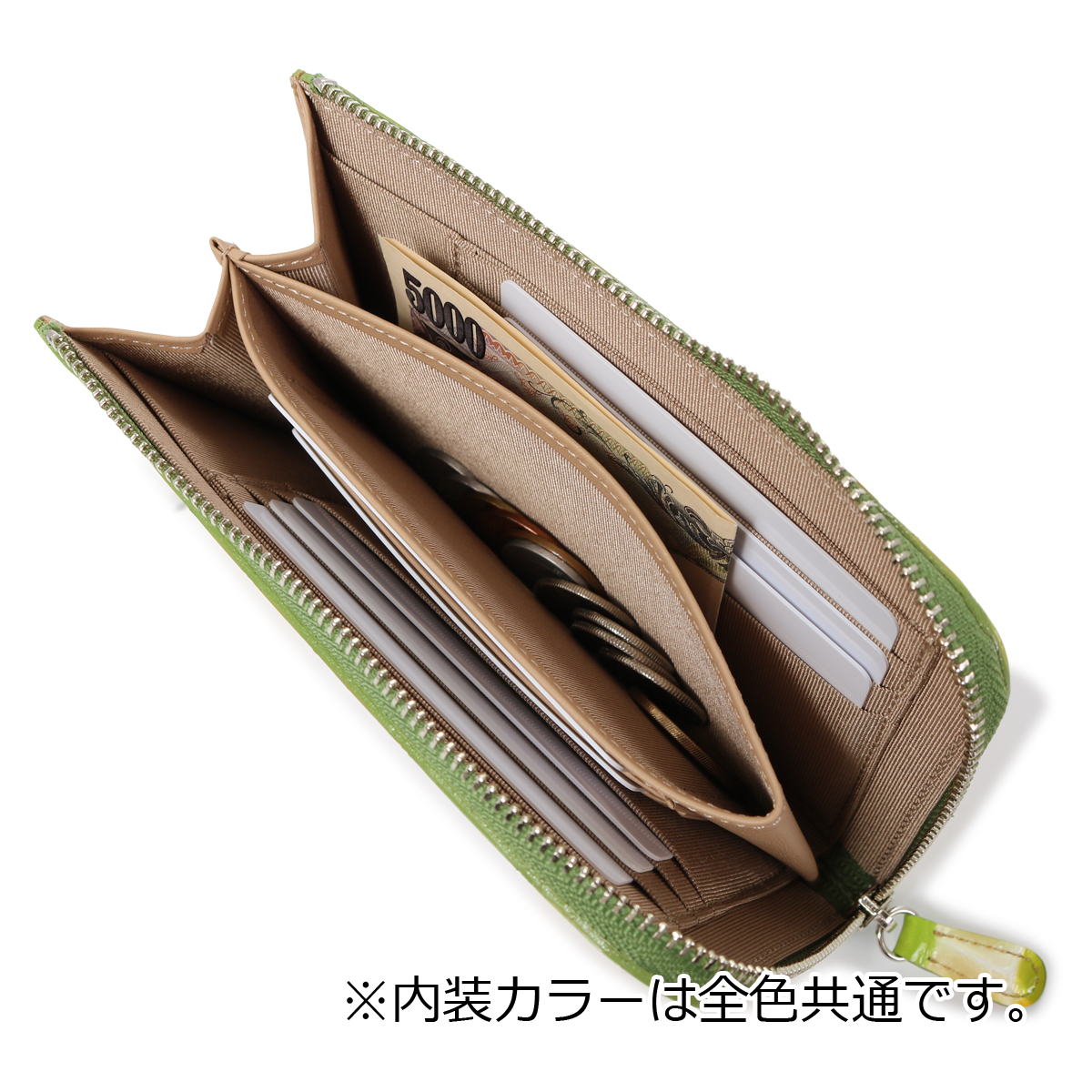 Arukan デライト 長財布 日本製 牛革 エナメル レディース イエロー Arukan ARUKAN TAKAYA アルカン 長財布 かぶせ ギャルソン