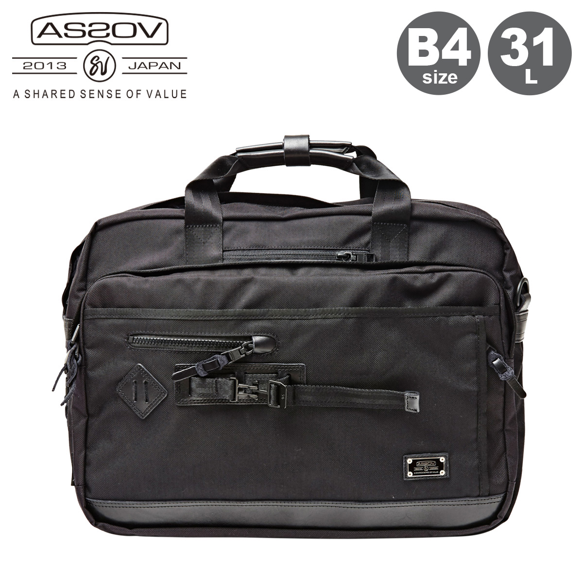 AS2OV（アッソブ） ショルダーバッグ ビジネスバッグ B4 Lサイズ 2WAY