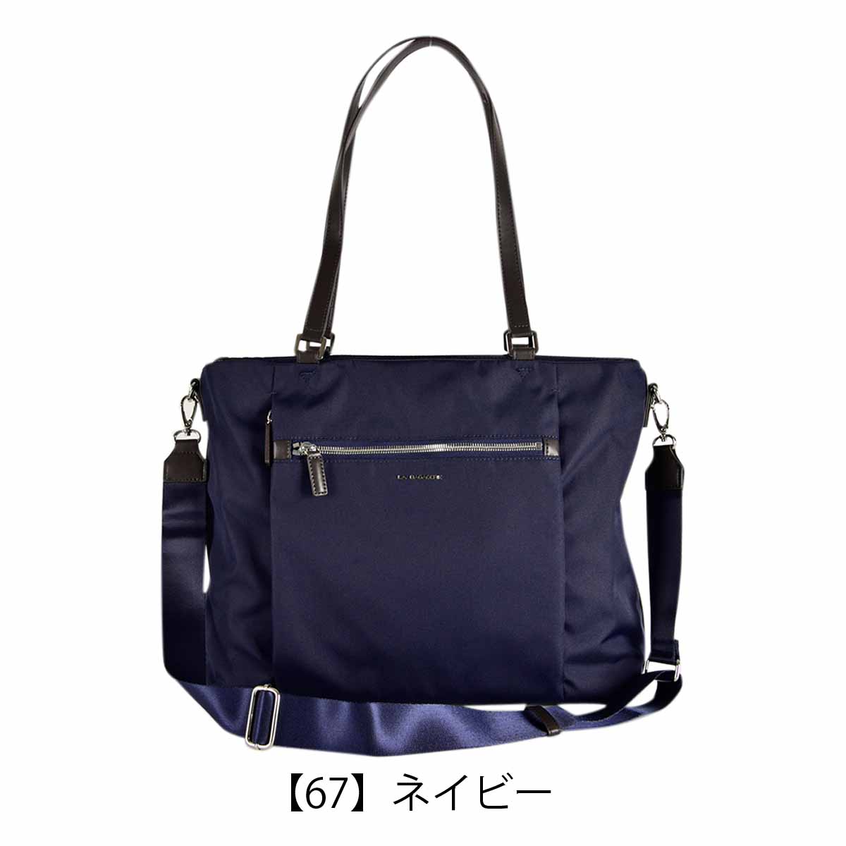 ラ バガジェリー（LA BAGAGERIE）/コーデュラ×リサイクルレザー　スクエアトート LA BAGAGERIE（ラバガジェリー） トートバッグ 2WAY A4 レディース B01