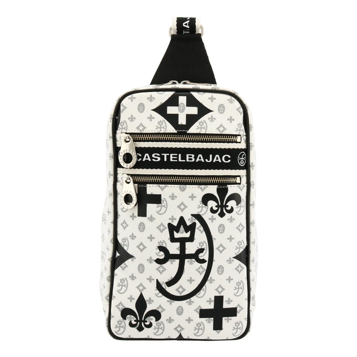 タグ付き✨カステルバジャック　ボディバッグ　ニース　総ロゴ　モノグラム　ブラック ポータークラシック PORTER CLASSIC カステルバジャック ニース ボディ