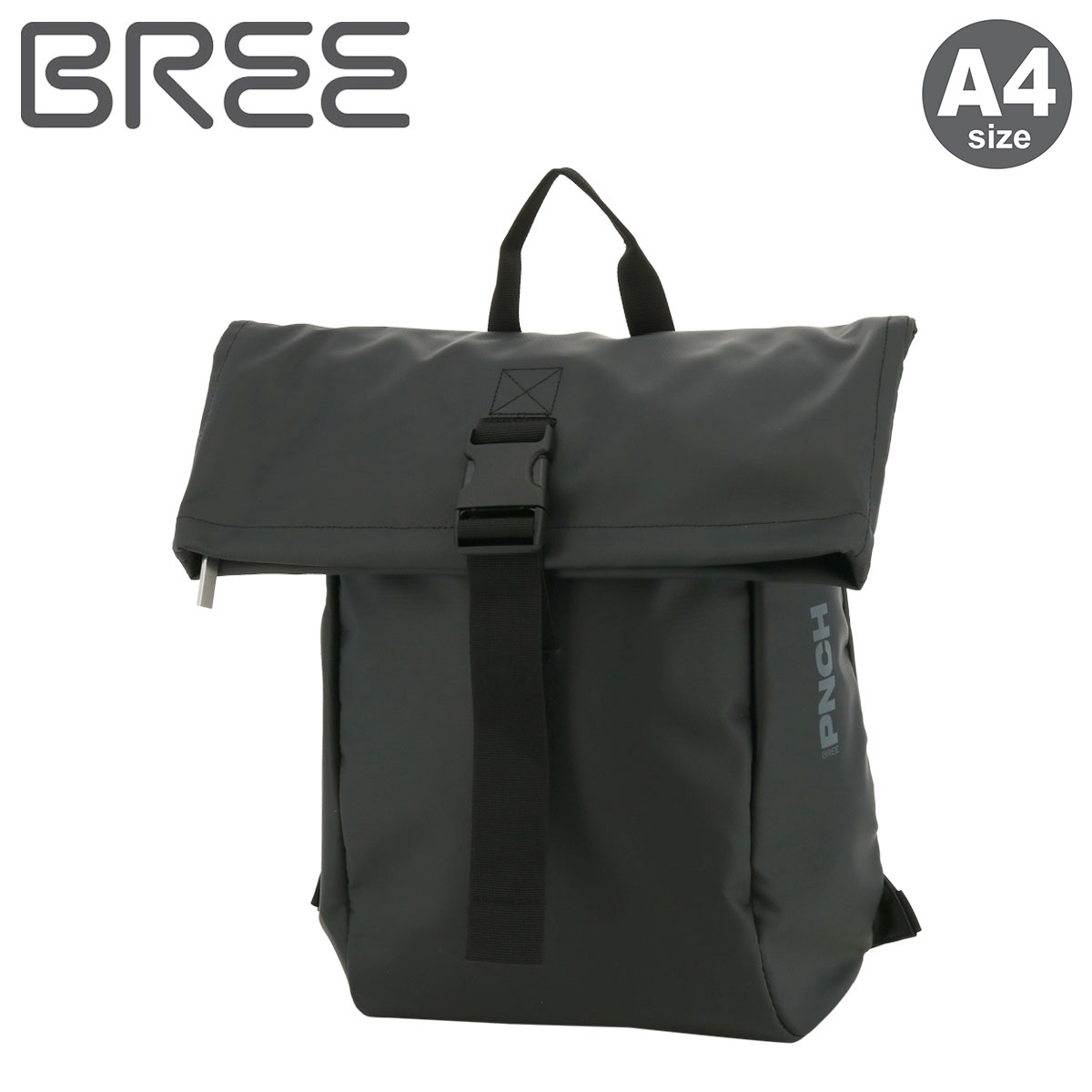 BREE ナイロン × レザー 黒 バックパック リュック ビジネス A4収納可 BREE（ブリー） リュック A4 PUNCH92リュックサック バックパック