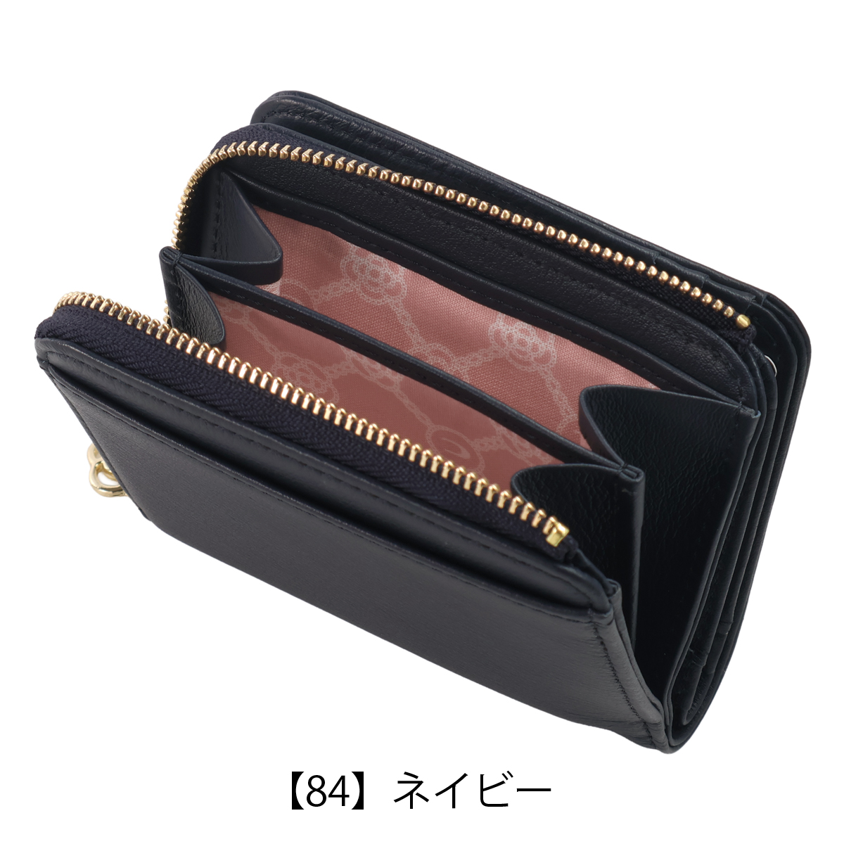 CLATHAS（クレイサス） 二つ折り財布 L字ファスナー 本革 ワッフル