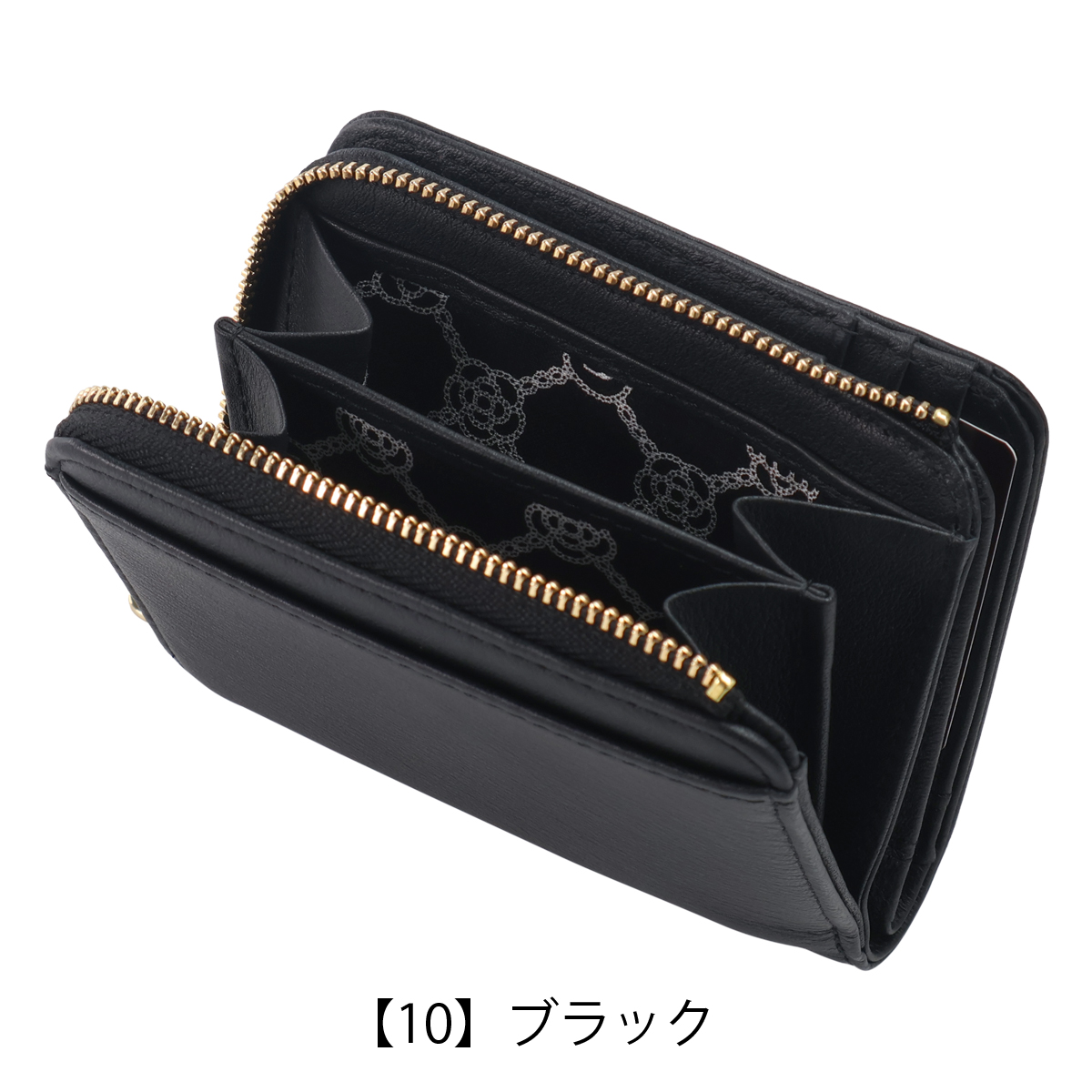 CLATHAS（クレイサス） 二つ折り財布 L字ファスナー 本革 ワッフル