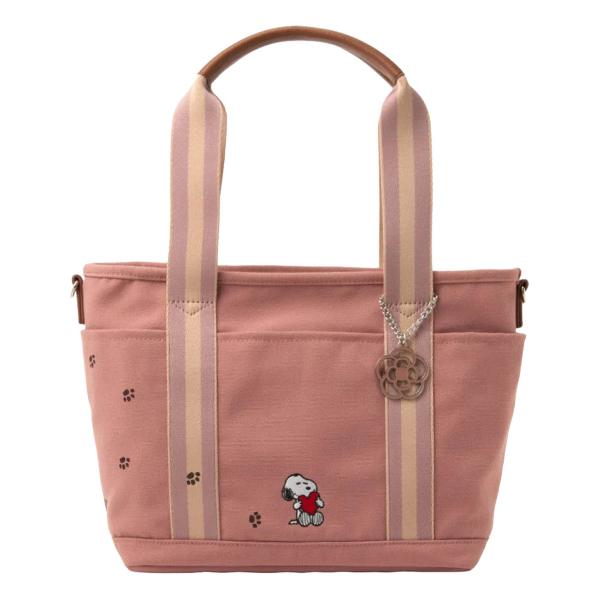 クレイサス スヌーピー トートバッグ A4 大 SNOOPYキャンパス レディース 190770 CLATHAS ピーナッツ ショルダーバッグ マザーズバッグ 2WAY チャームの画像