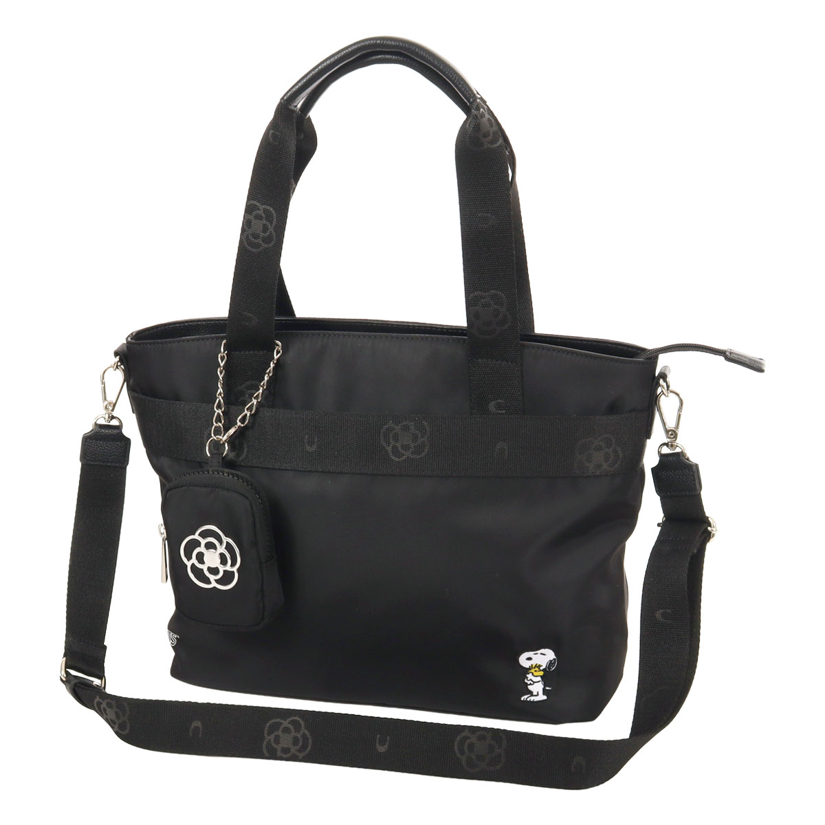クレイサス スヌーピー ハンドバッグ SNOOPY プリント レディース 190790 CLATHAS 当社限定 別注 2WAY ショルダーバッグ ポーチ付き 刺繍 ピーナッツの画像