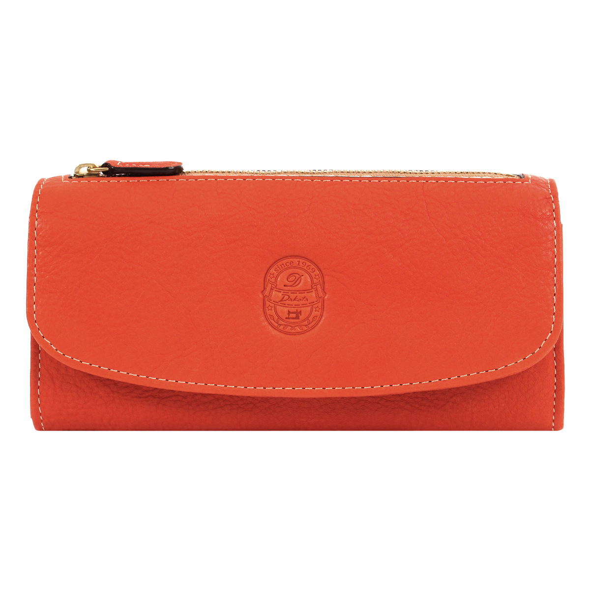 【美品】Dakota ダコタ 長財布 イデーア オレンジ レザーロングウォレット 美品】Dakota ダコタ 長財布 イデーア オレンジ レザーロング