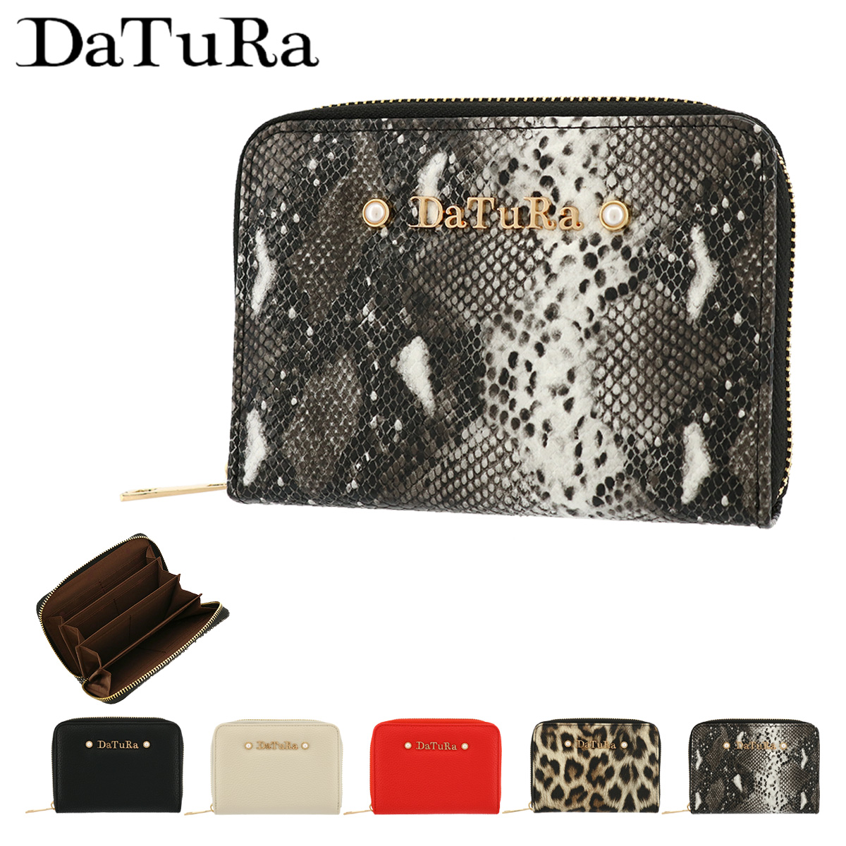 DaTuRa ダチュラ カードケース ラウンドファスナー レディース