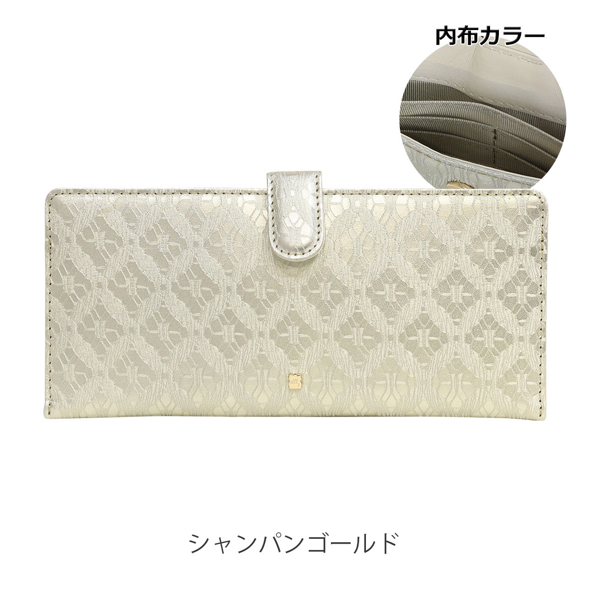 efffy シルバー二つ折り財布 レザー製 efffy シルバー二つ折り財布 レザー製 小物