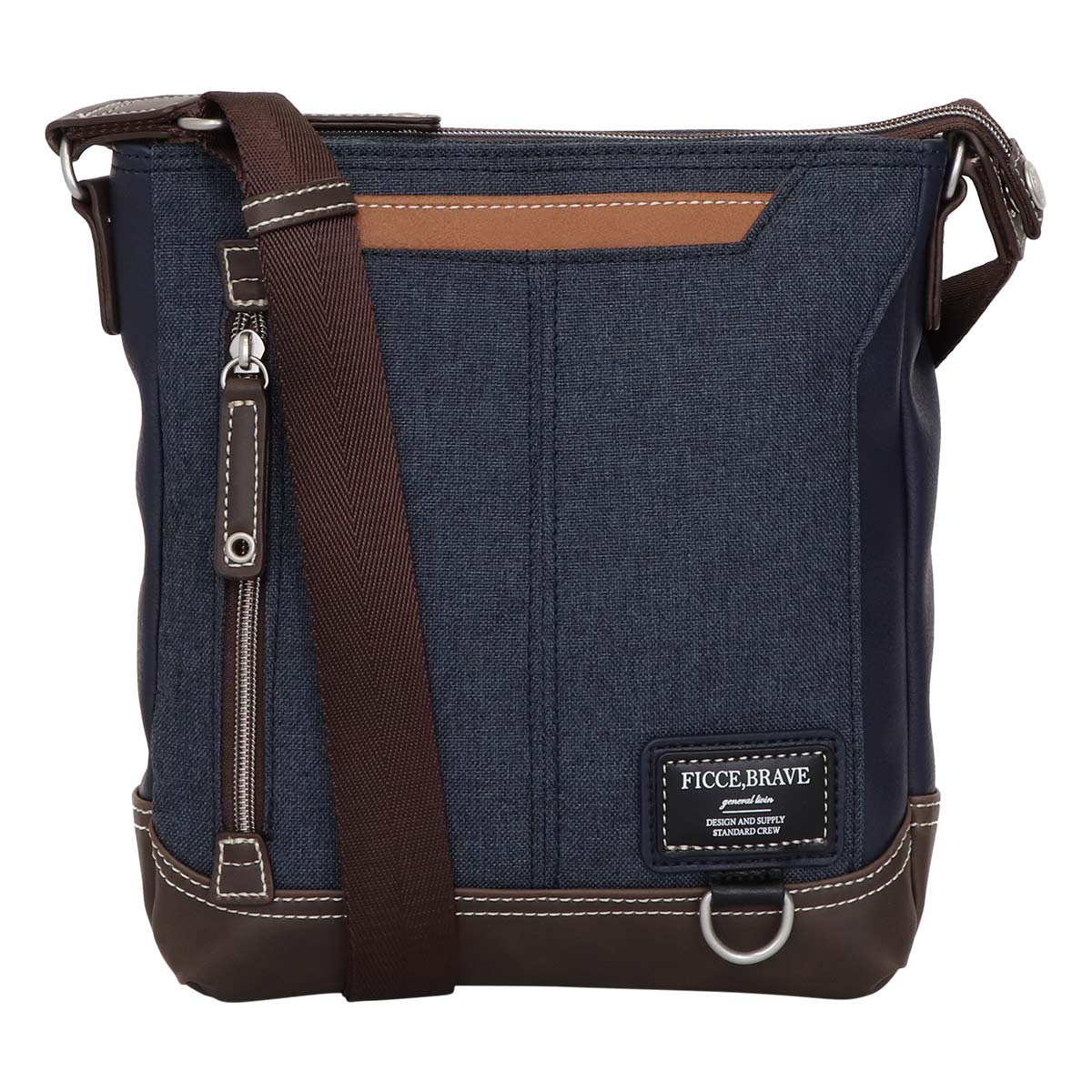 ショルダーバッグ ブラウン/ネイビー Ficce Brave（フィセブレイブ） ショルダーバッグ メンズF-345 FICCE