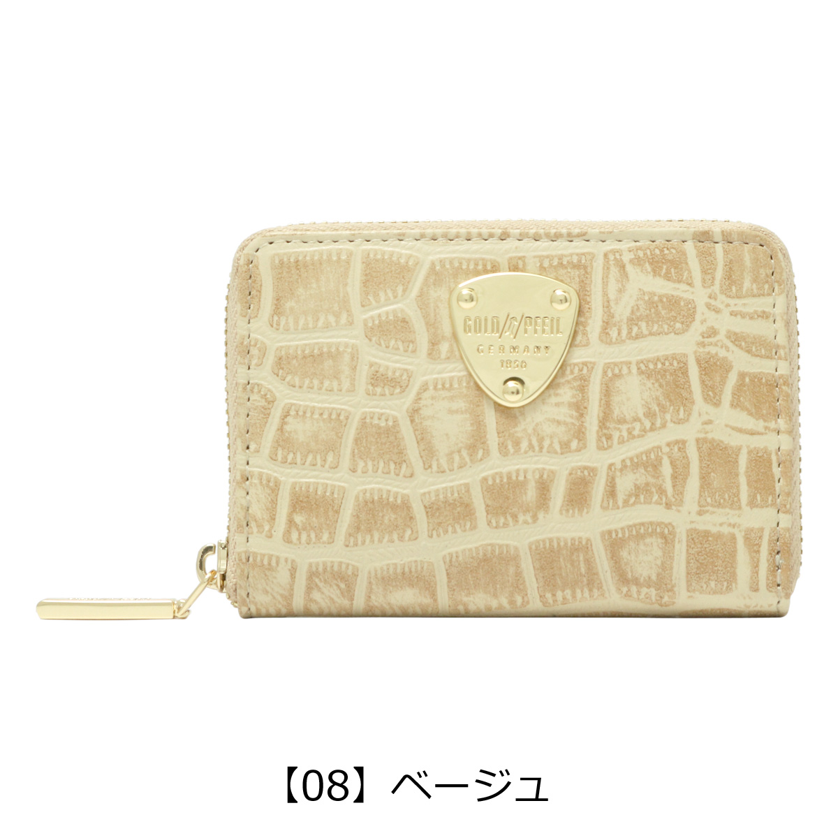 GOLD PFEIL（ゴールドファイル） 小銭入れ 本革 クロコ型押し ミニ財布