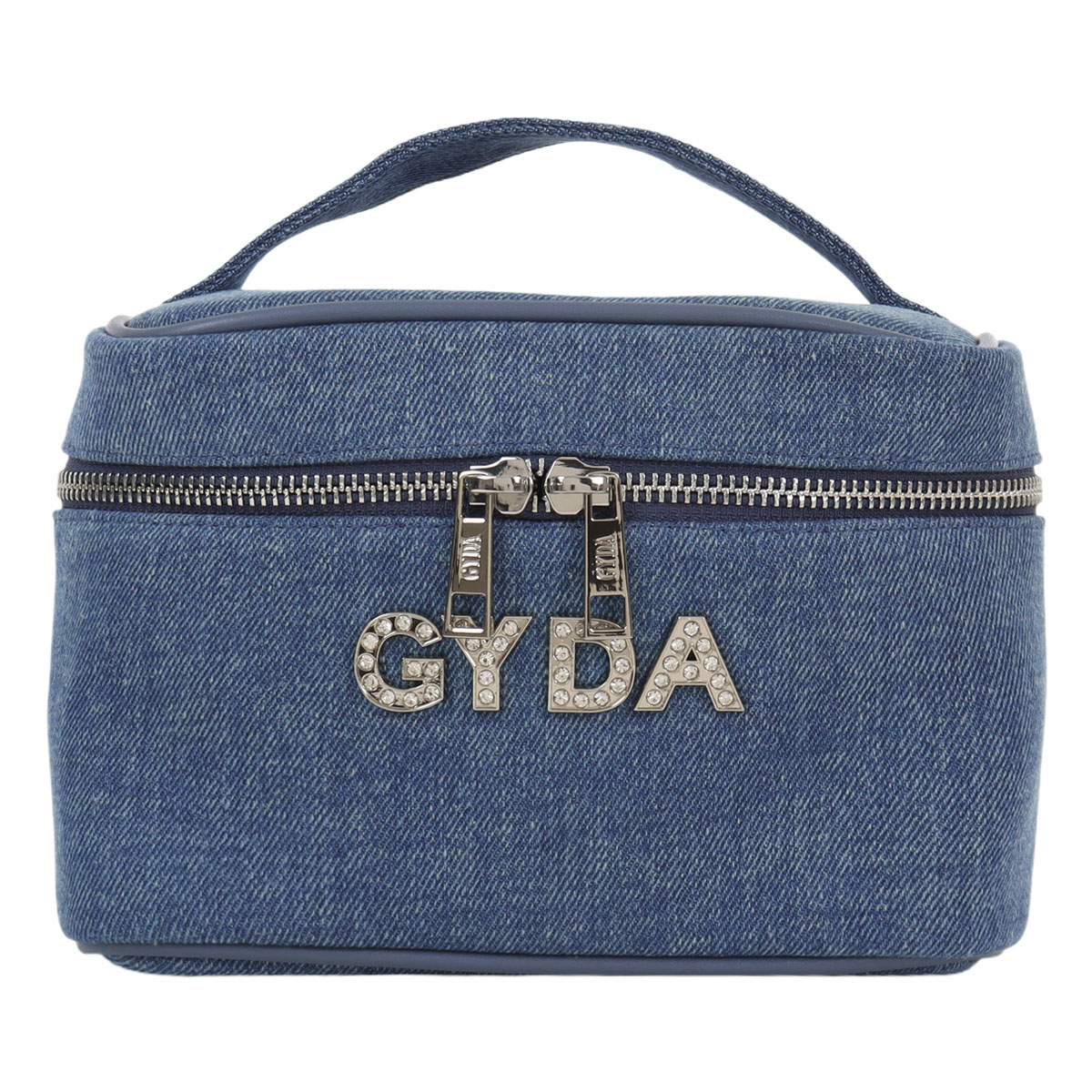 GYDA バニティポーチ 化粧ポーチ レディース ラインストーンロゴ GY