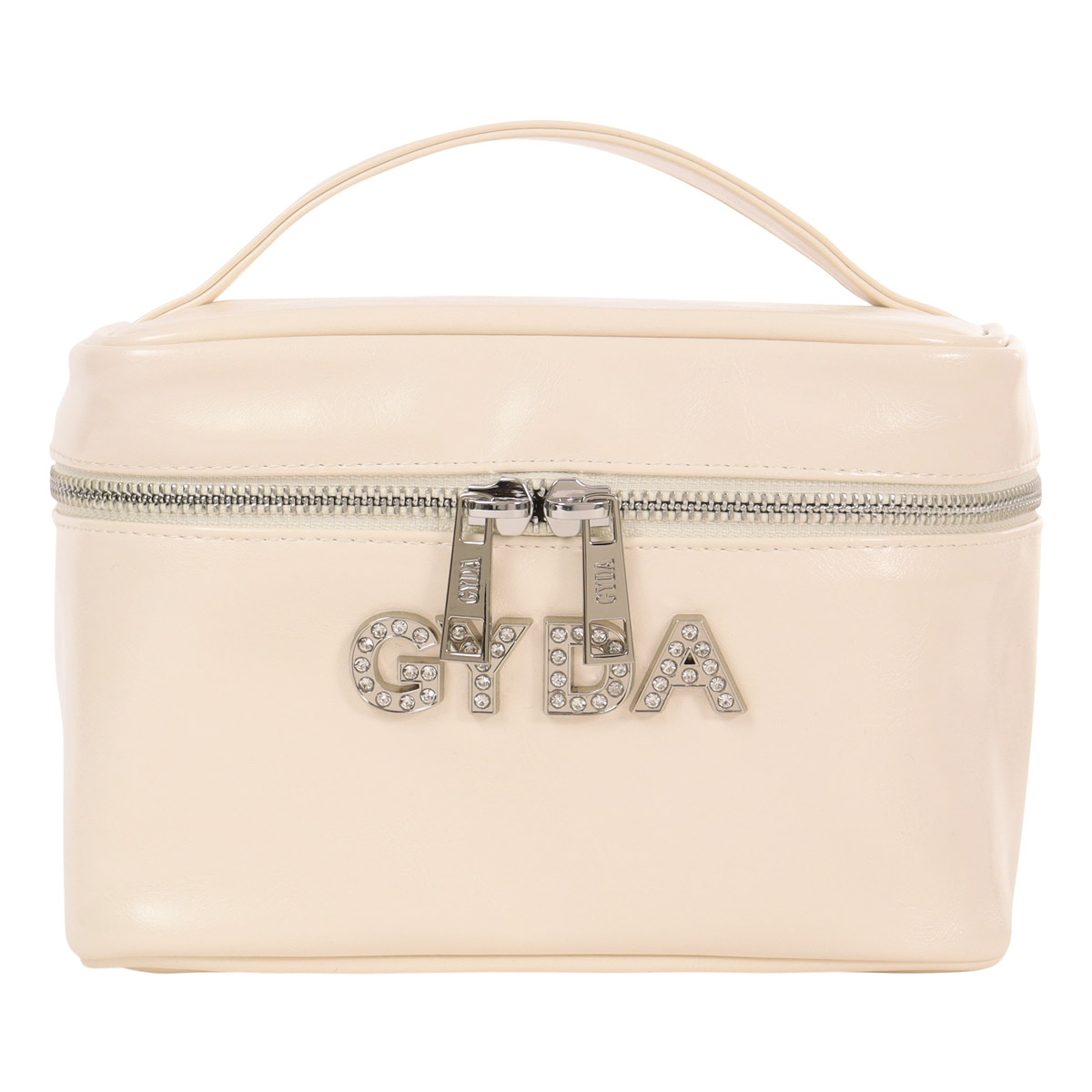 GYDA バニティポーチ 化粧ポーチ レディース ラインストーンロゴ GY