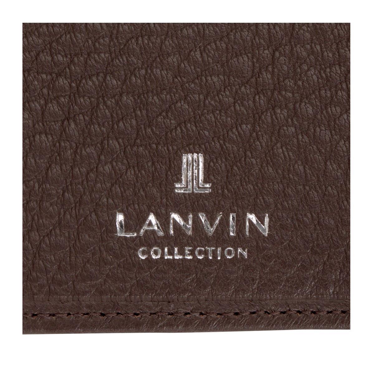 未使用・タグ付き LANVIN COLLECTION 24.5cmダークブラウン LANVIN COLLECTION ランバンコレクション 二つ折り財布 ディアスキン