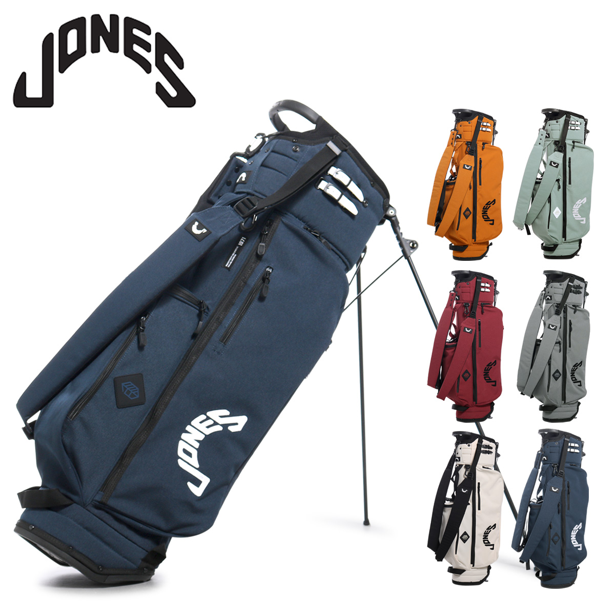 ジョーンズ ゴルフ キャディバッグ スタンド型 5分割 9型 46インチ 2.6kg トゥルーパー メンズ JONES TROUPER-R 軽量  保冷ポケット