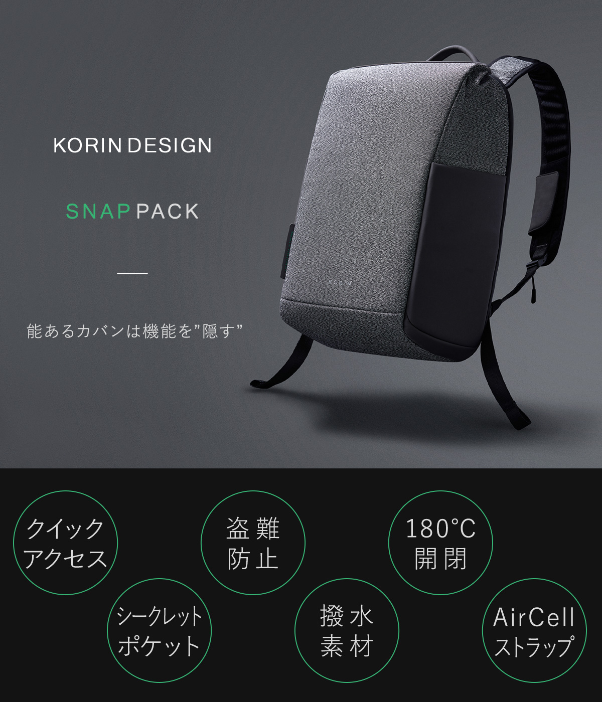 コリンデザイン リュック スナップパック メンズ レディース KorinDesign SNAPPACK リュックサック バックパック ビジネスバッグ  ビジネスリュック 1年保証 : kd-snappack : サックスバーYahoo!店 - 通販 - Yahoo!ショッピング