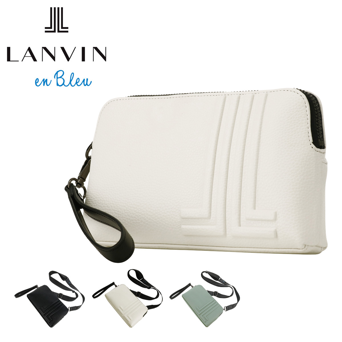 ランバンオンブルー クラッチバッグ ショルダーバッグ 2way メンズ 512121 Timbre タンブル LANVIN en Bleu コンパクト  横型 カード収納