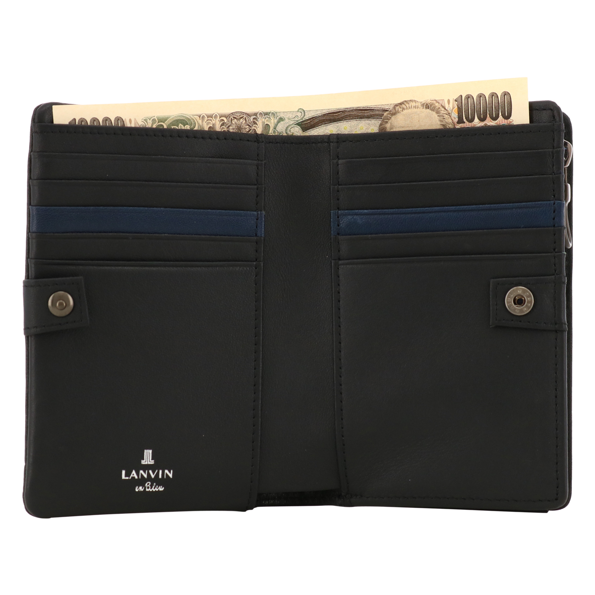 LANVIN en Bleu ランバンオンブルー 財布 二つ折り L字ファスナー 本革