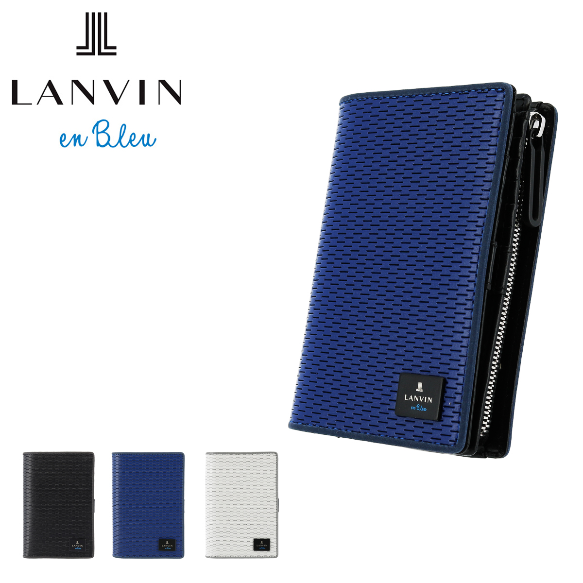 ランバンオンブルー 二つ折り財布 本革 レザー ジオ メンズ 593604 LANVIN en Bleu 牛革 山羊革 GIO