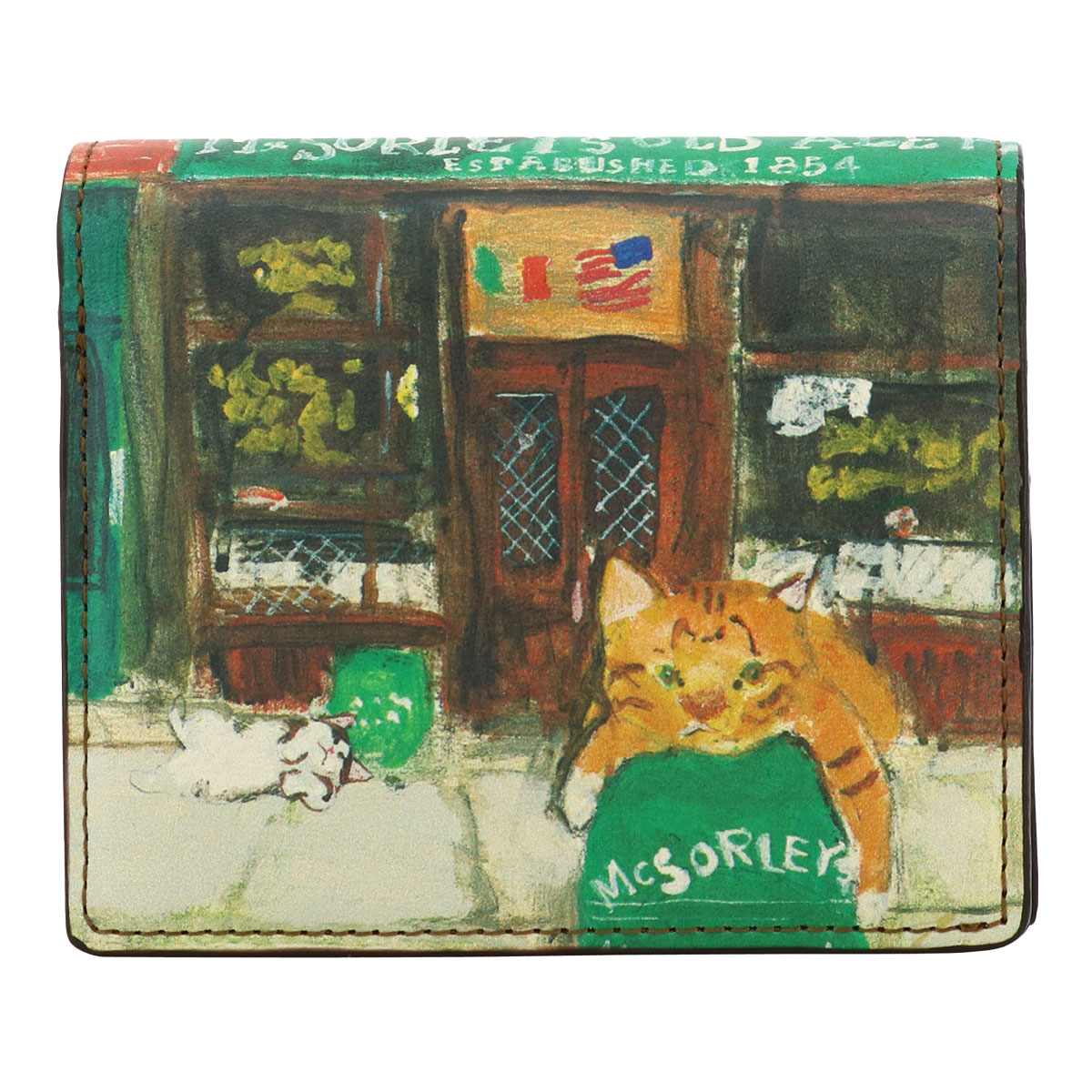 Manhattaner's（マンハッタナーズ） 財布 二つ折り 本革 猫 ねこ ネコ