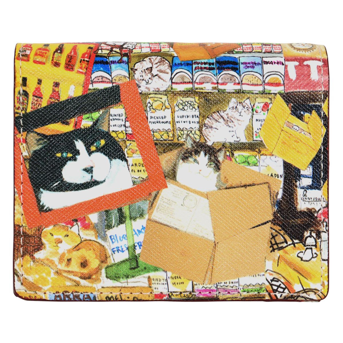 Manhattaner's 猫デザイン 二つ折り財布 Manhattaner's（マンハッタナーズ） 二つ折り財布 ライブリー パース