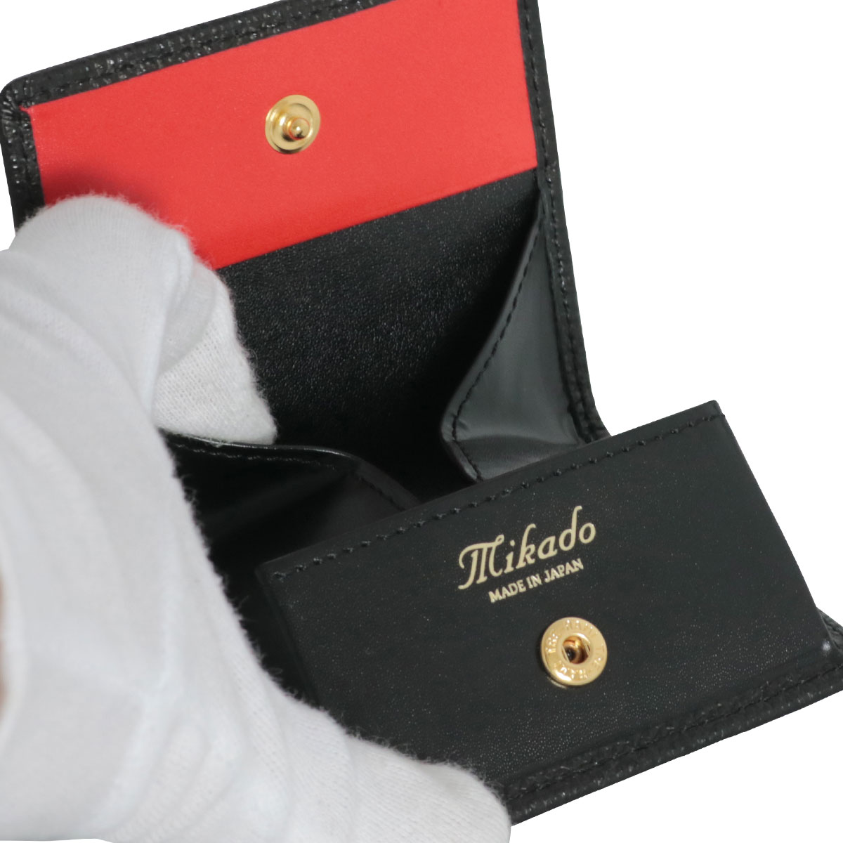 Mikado（ミカド） コインケース 518017 黒桟革 BOX小銭入れ 日本製