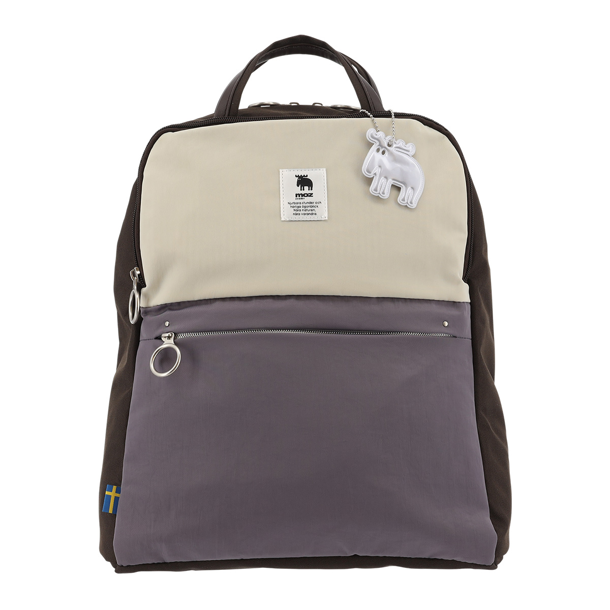 モズ リュック A4 薄型 レディース MOZ-006 moz リュックサック 通勤 通学 バックパック バイカラー かわいい マザーズバッグ ママバッグ 北欧の画像