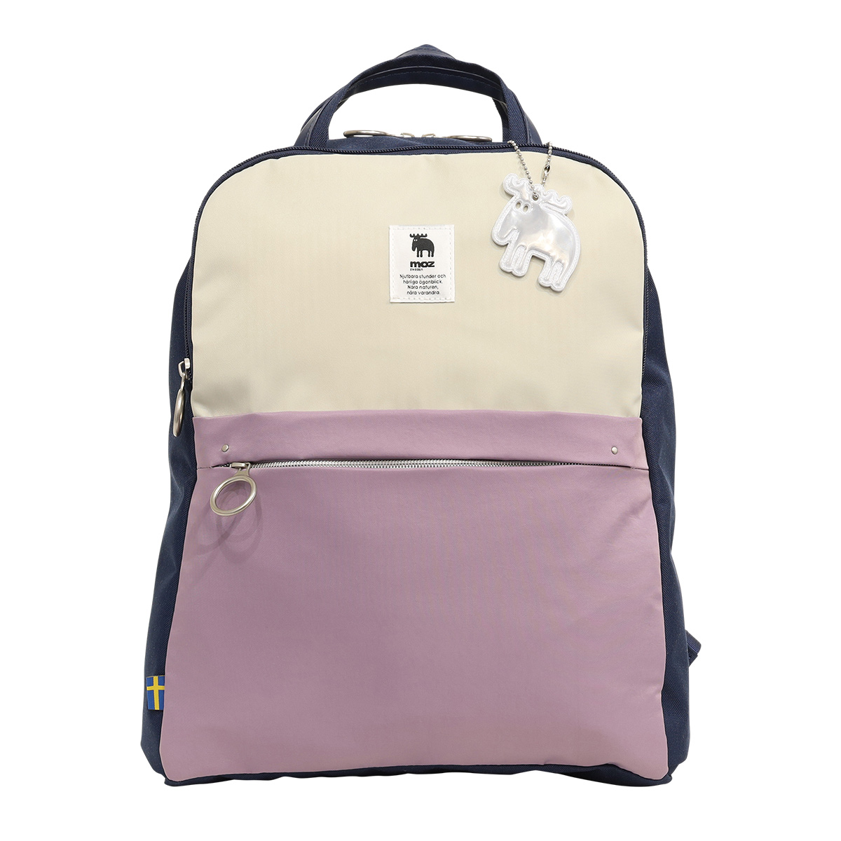 モズ リュック A4 薄型 レディース MOZ-006 moz リュックサック 通勤 通学 バックパック バイカラー かわいい マザーズバッグ ママバッグ 北欧の画像