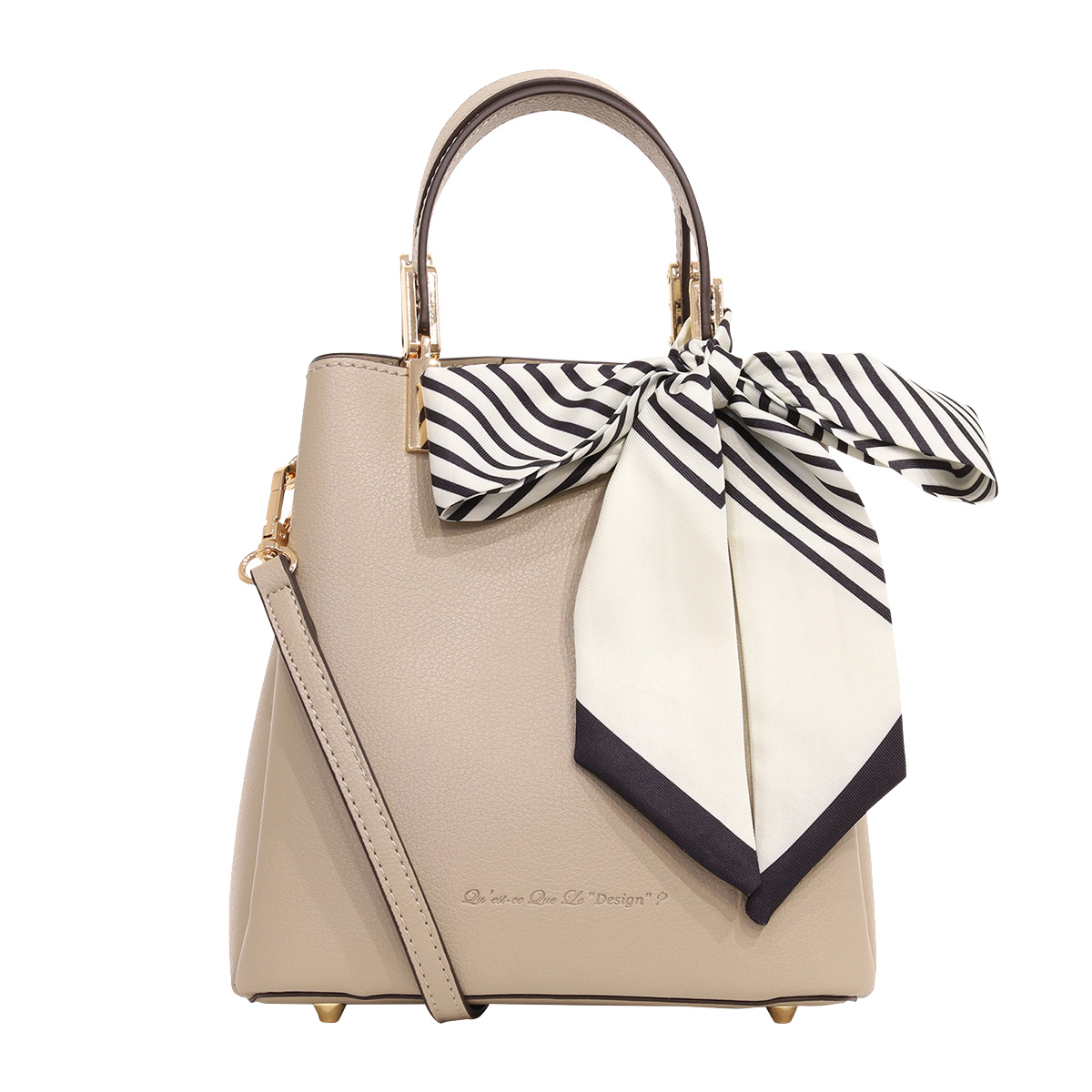 BAGWORKS ベージュ グレー バッグ ショルダー付き ケスクルデザイン ハンドバッグ レディースMS-047 Quest ce Que