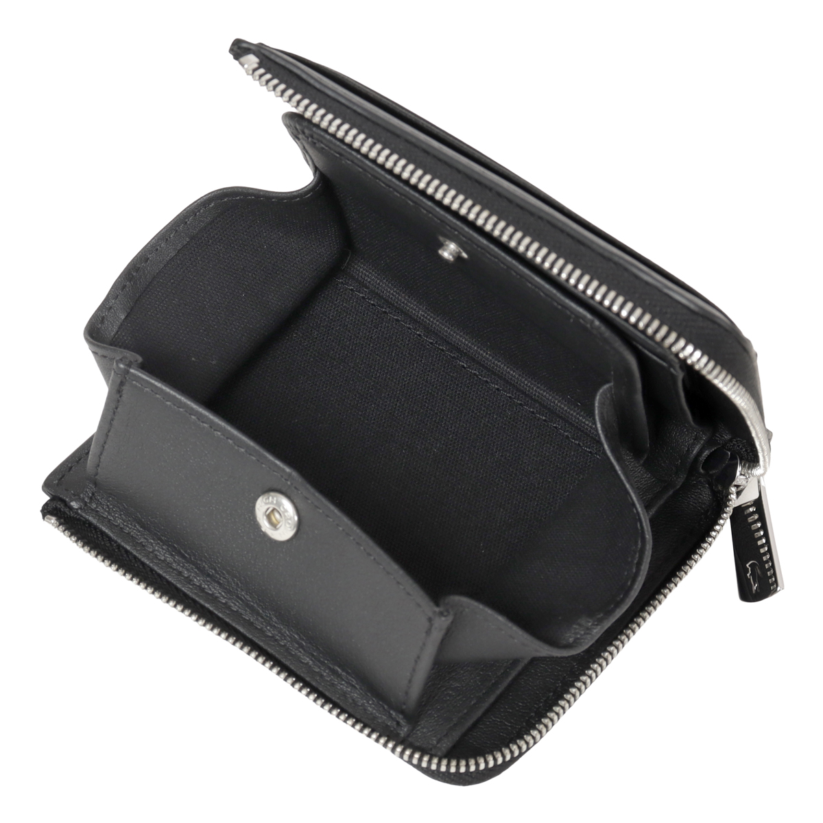 ラコステ 二つ折り財布 L字ファスナー ミニ財布 ショートウォレット