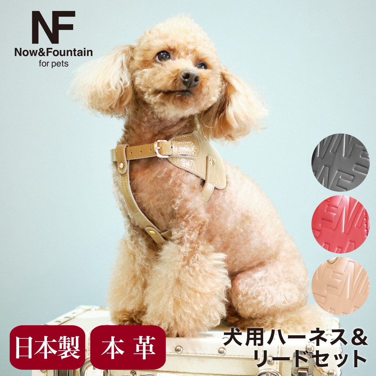 エヌアンドエフ ペット ハーネス＆リードセット 小型犬 ハーネス ボディベルト リード レザー 本革 日本製 N＆F for pets TYPE-B  ジュエリーエンボス : nffp-beltleadb1 : サックスバーYahoo!店 - 通販 - Yahoo!ショッピング