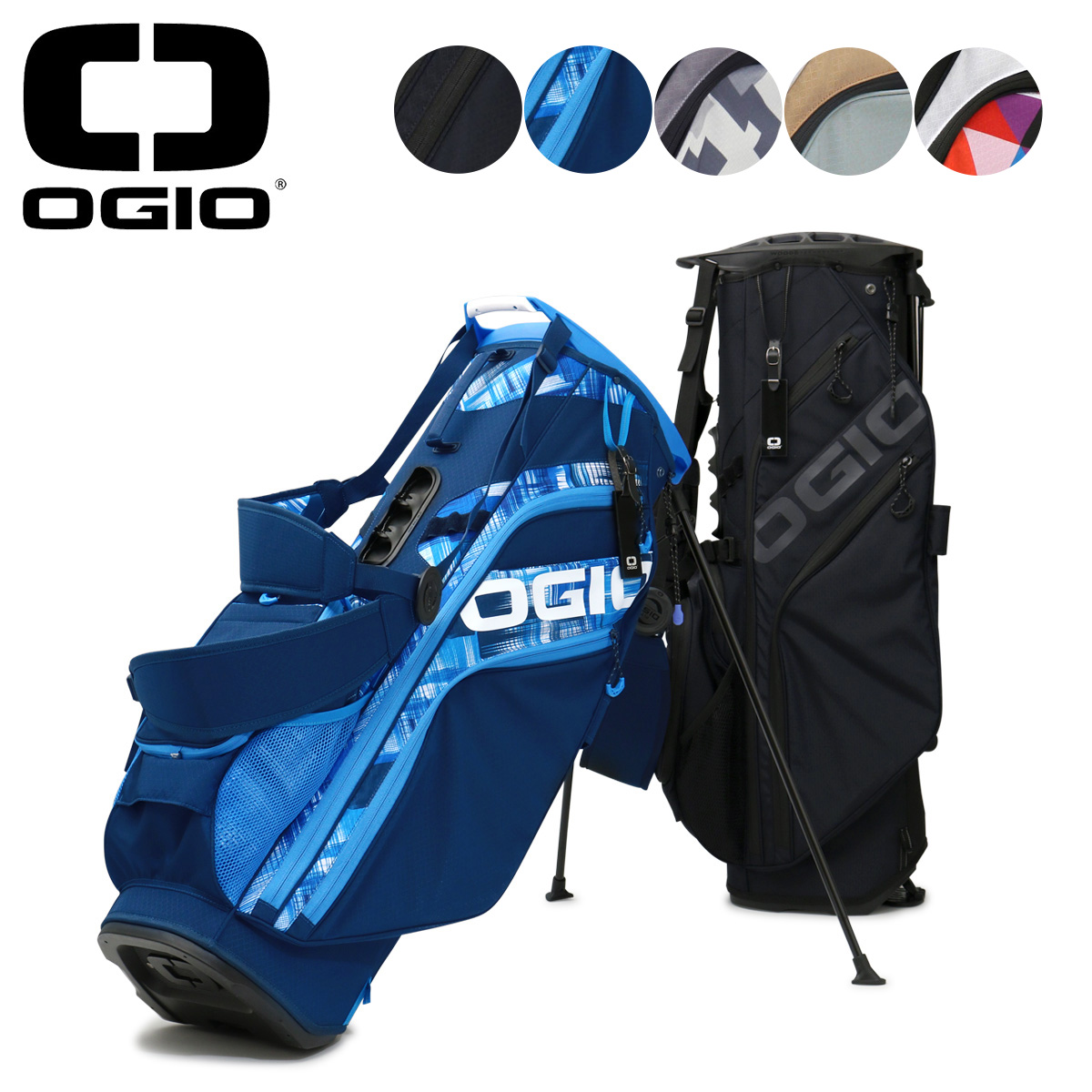 【特価良品】オジオ OGIO OZONE 8分割スタンド式キャディバック／ヘッドカバー一式 ゴルフバッグ・キャディバッグ