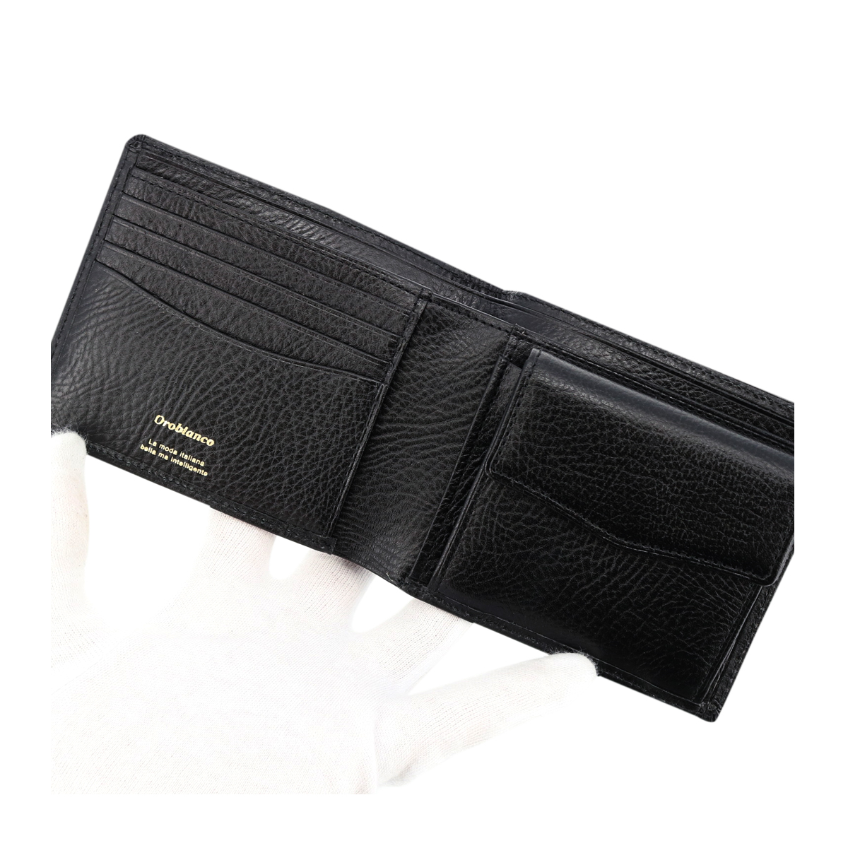 Orobianco（オロビアンコ） 二つ折り財布 ALL BLACK SERIES 本革