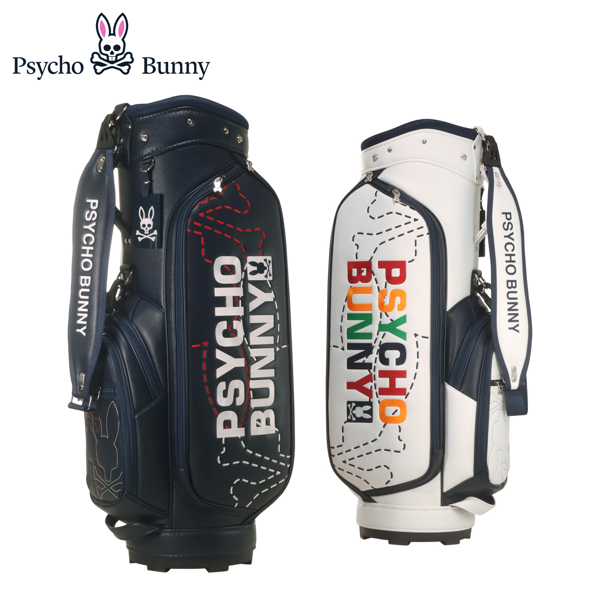 Psycho Bunny（サイコバニー） ゴルフ キャディバッグ カート型 9型 5