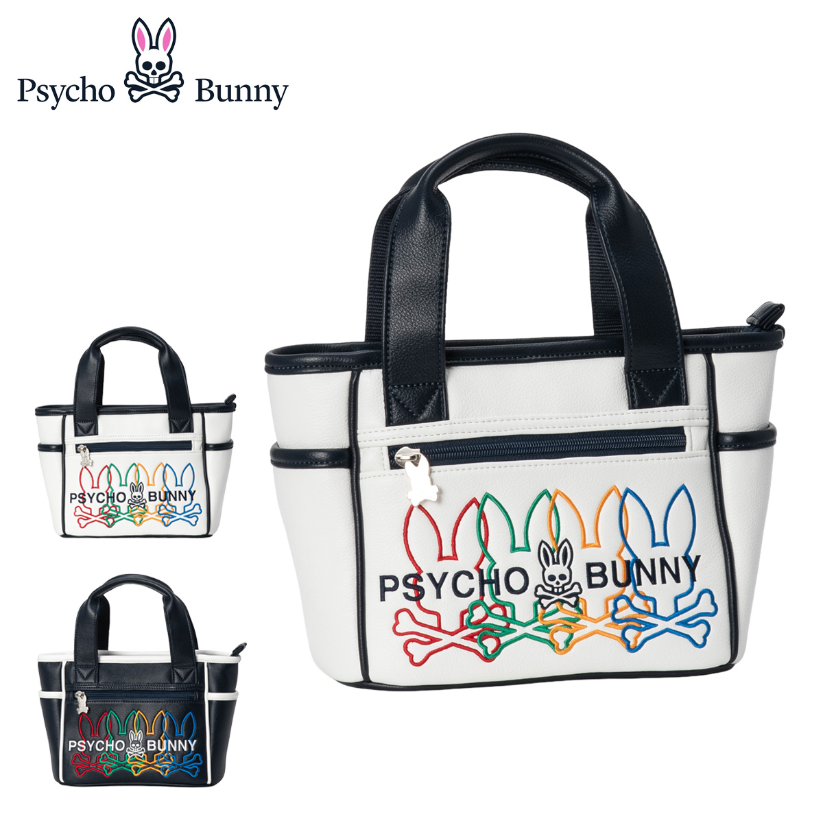 Psycho Bunny サイコバニー　ロゴプリントトートバッグ　ラウンドバック Psycho Bunny（サイコバニー） ゴルフ ラウンドバッグ レディース