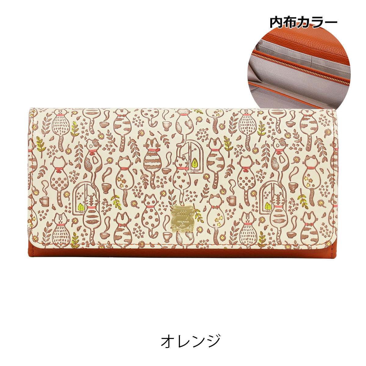 新品未使用❗️友禅文庫 × efffy 猫柄/ 牛革 / 箱・ノベルティ付き efffy（エフィー） 長財布 レディース PD3-043 efffy | 友禅文庫 牛革
