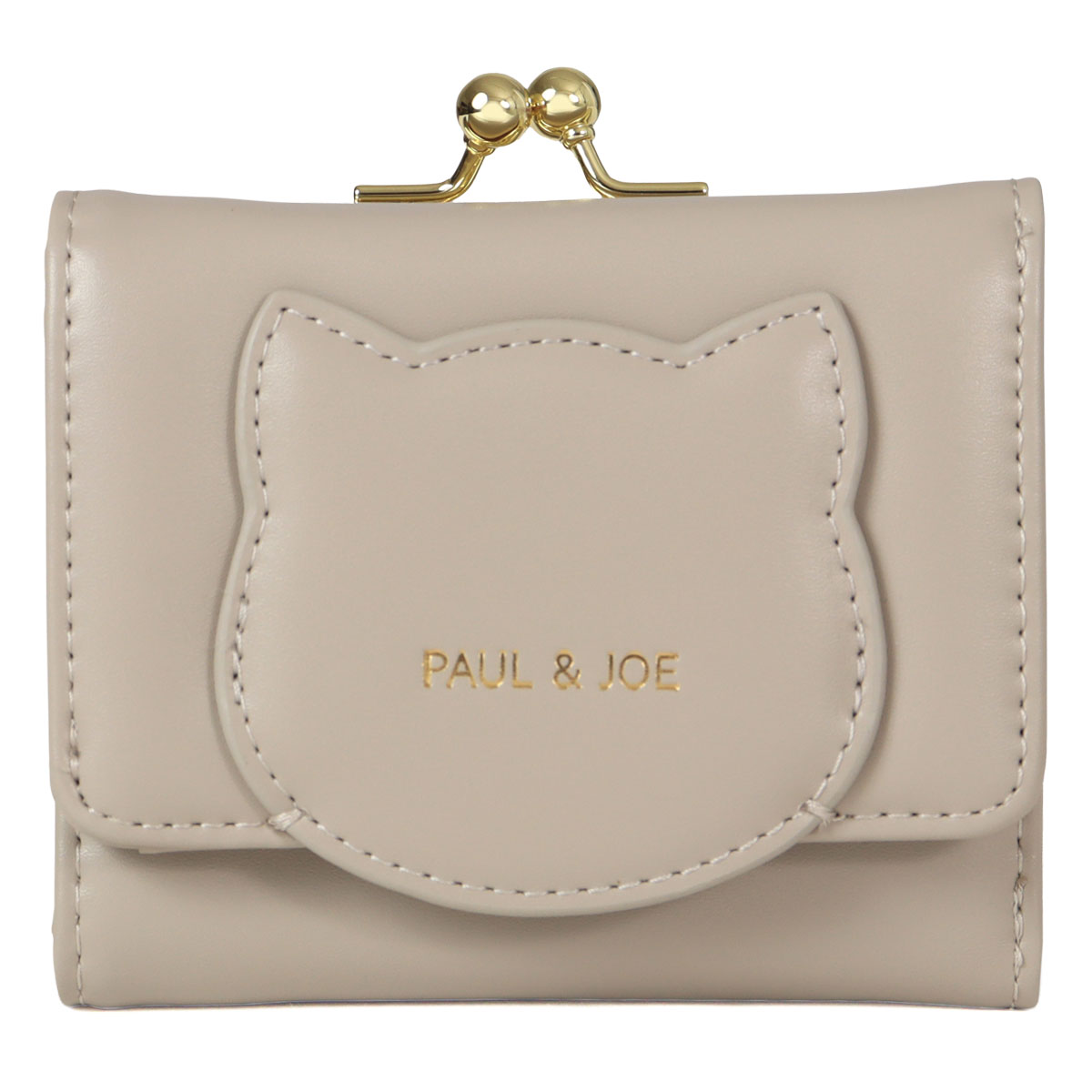 PAUL&JOE 三つ折り財布 ヌメット 財布 がま口 猫 ネコ ねこ ピンク PAUL & JOE - PAUL&JOE 三つ折り財布 ヌメット 財布 がま口 猫 ネコ