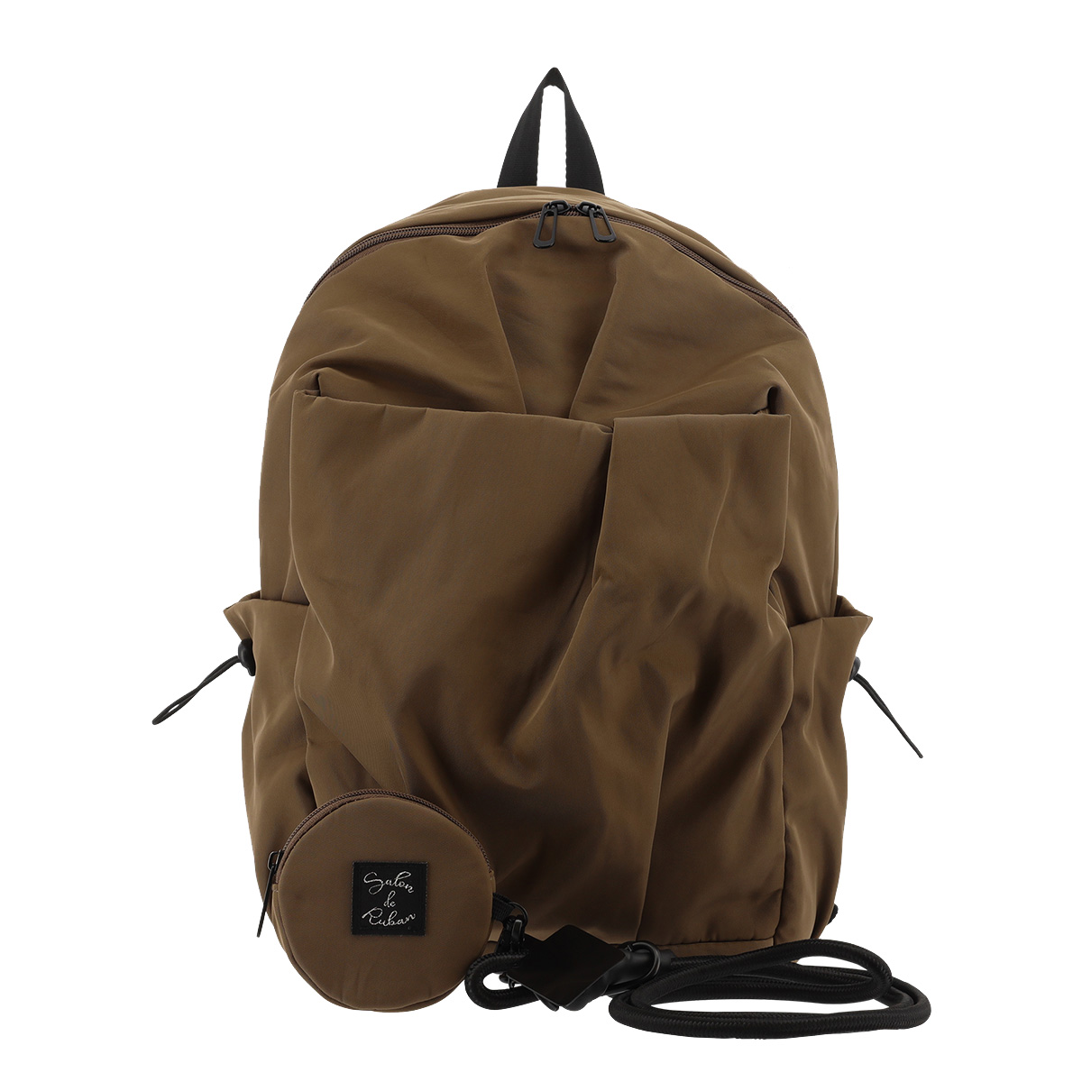 ブラウン 円形パターン リュック SALON de RUBAN（サロン ド ルヴァン） リュック A4 レディース サロン