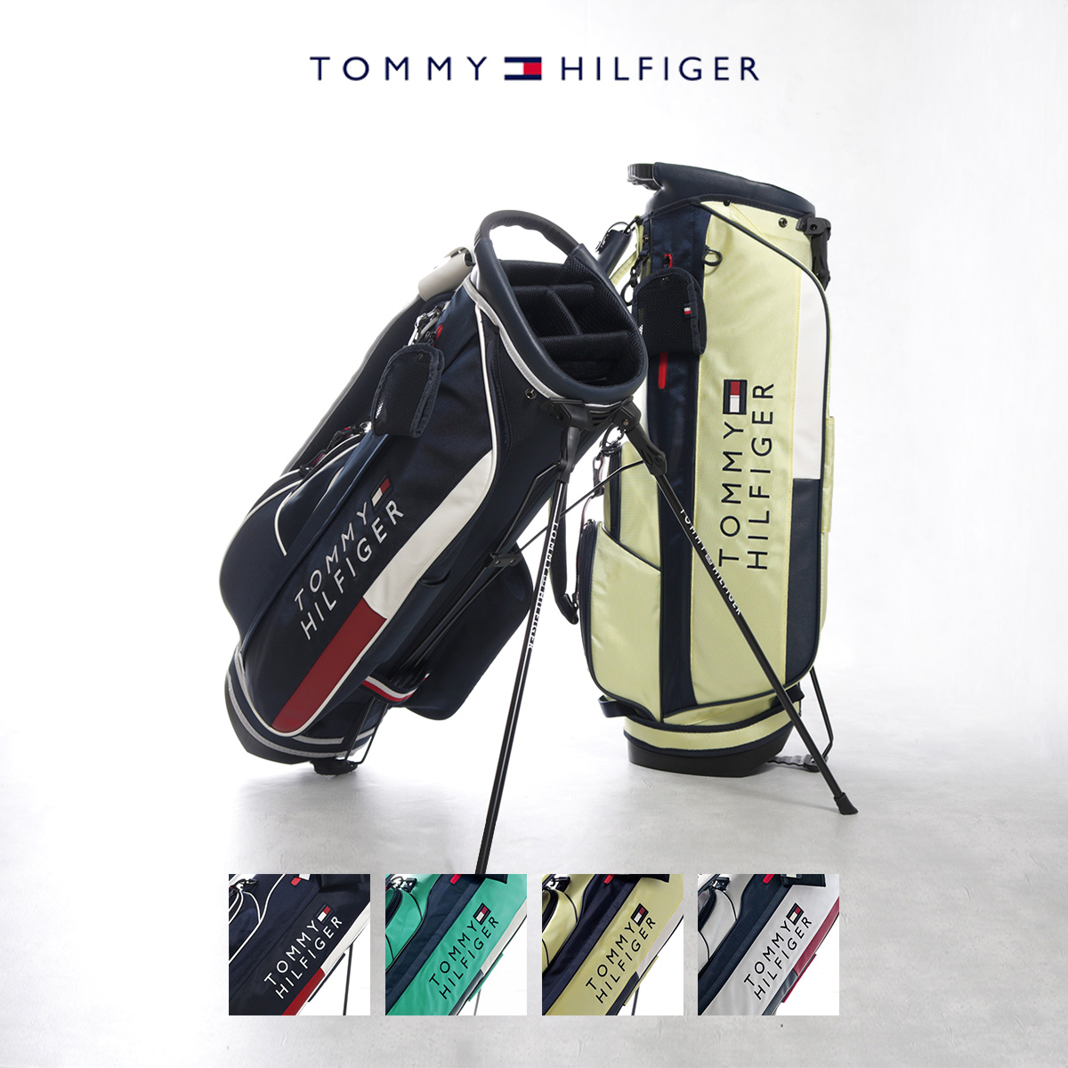 トミーヒルフィガー ゴルフ キャディバッグ スタンド型 9型 3.1kg 4分割 46インチ カラーブロック メンズ レディース THMG2SC7