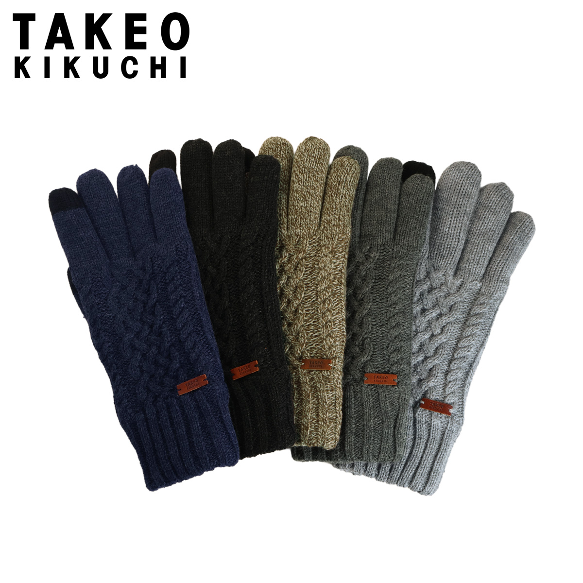 TAKEO KIKUCHI 手袋 ネイビー 24センチ羊皮　スマホ対応　裏ボア TAKEO KIKUCHI（タケオキクチ） 手袋 ニット スマートフォン対応
