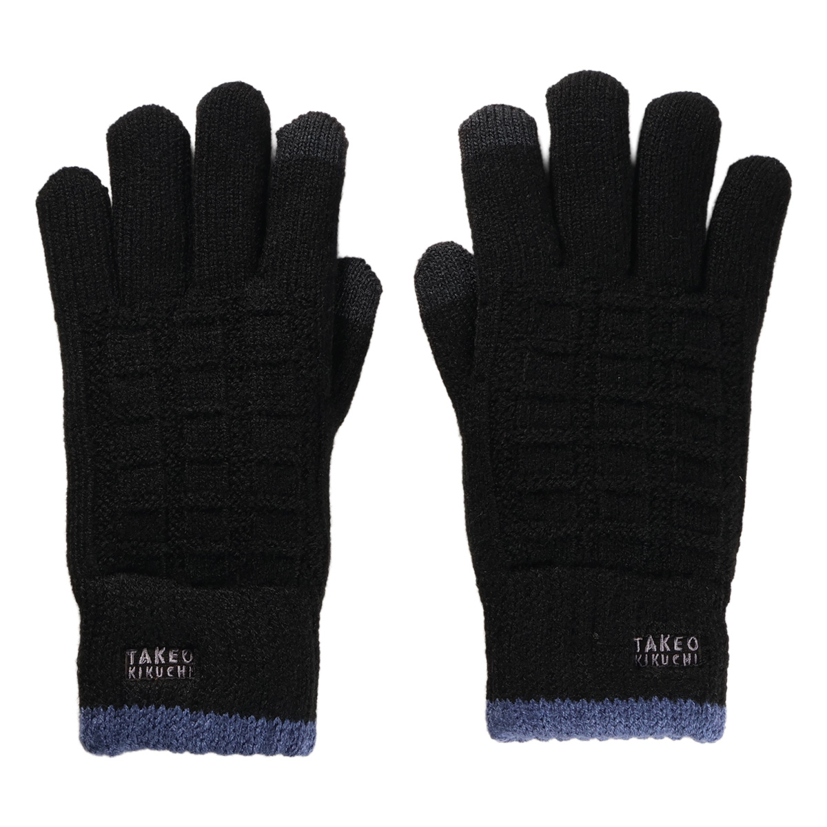 【新品未使用】カシミヤ手袋　S/M ショッパー　箱タグ付き TAKEO KIKUCHI（タケオキクチ） 手袋 ニット スマートフォン対応