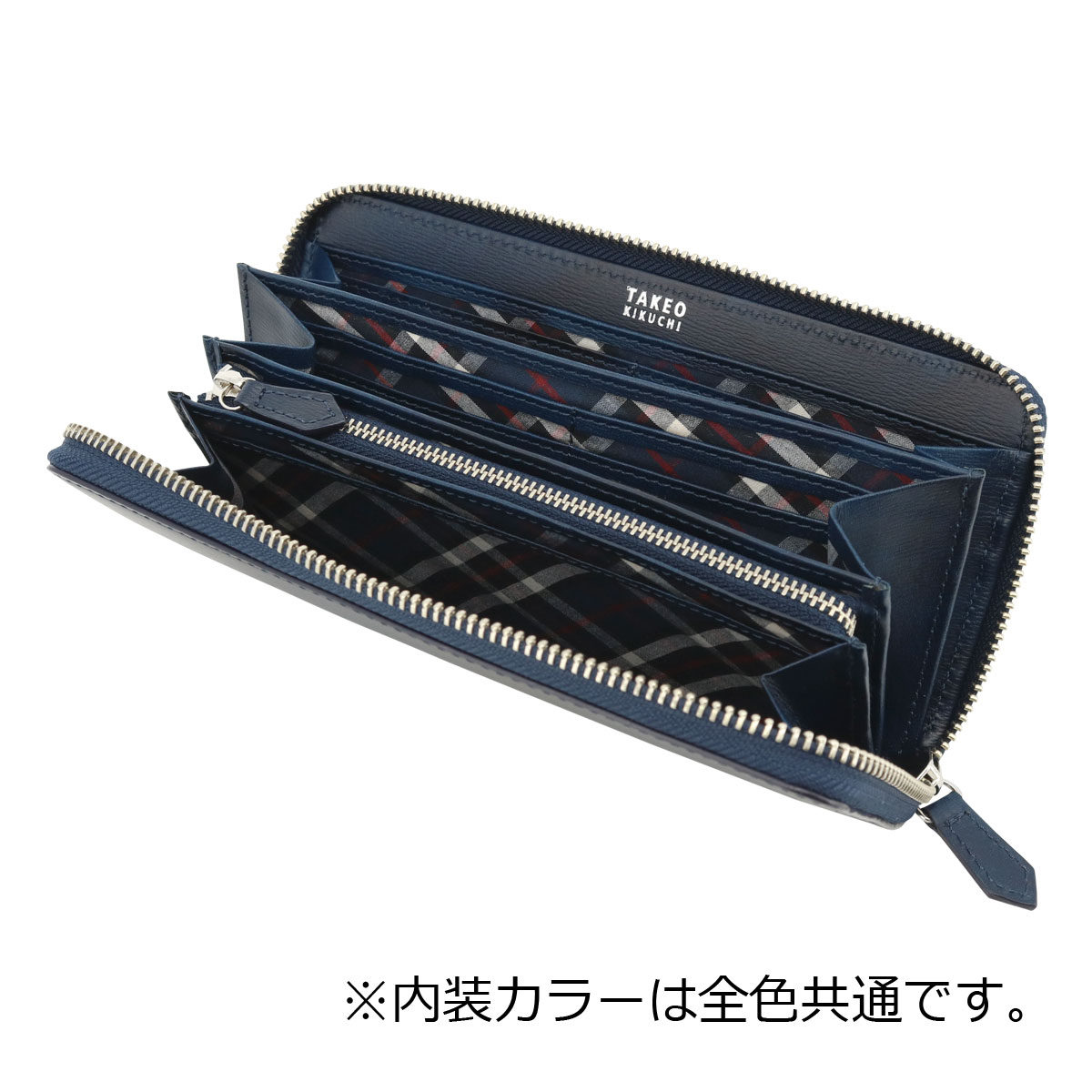 TAKEO KIKUCHI タケオキクチ 長財布 ラウンドファスナー 本革