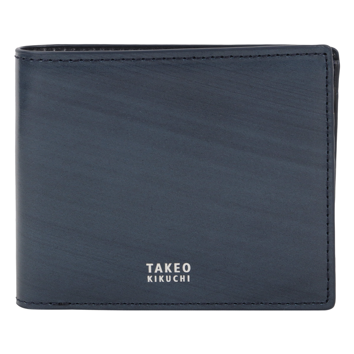 タケオキクチ　新品　メンズ　レザーウォレット(ブルー/ブラック二折) タケオキクチ新品メンズレザーウォレット(ブルー/ブラック二折)
