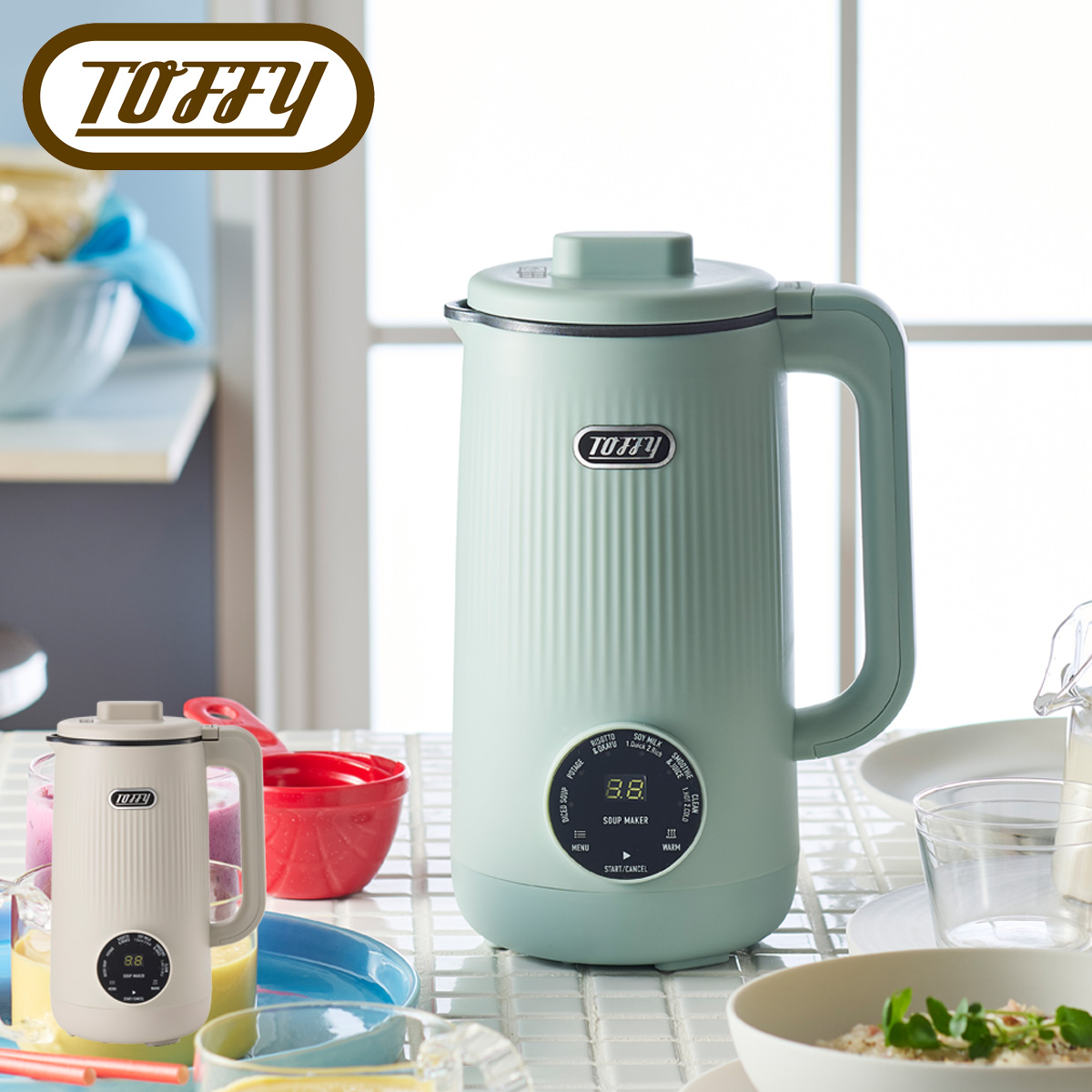 ◇Toffy オートスープブレンダ－　K-AS1-PW　未使用品 Toffy オートスープブレンダー＜ガラスタイプ＞【取扱店舗限定】 K-AS1