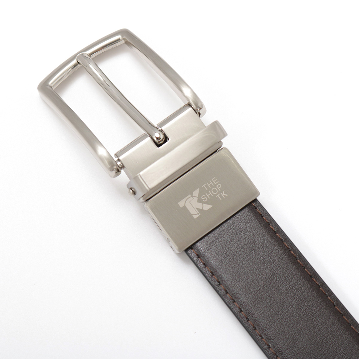 THE SHOP TK 新品 メンズ フェイクレザーベルト(グレー/ネイビー