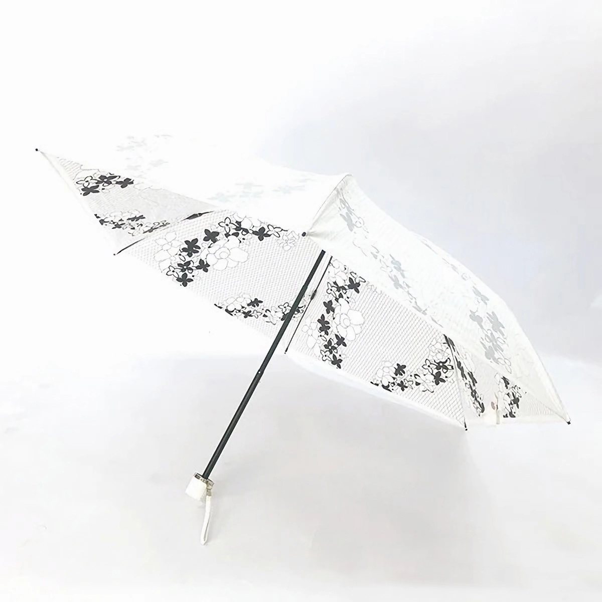 折りたたみ傘 日傘 完全遮光 晴雨兼用 レディース 白 ホワイト 軽量 3962 日本製 プレミアム...